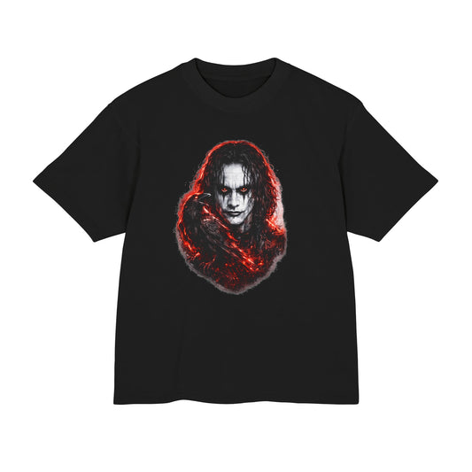 Horror Portrait Tee — Dark Red Smoke Graphic T-Shirt