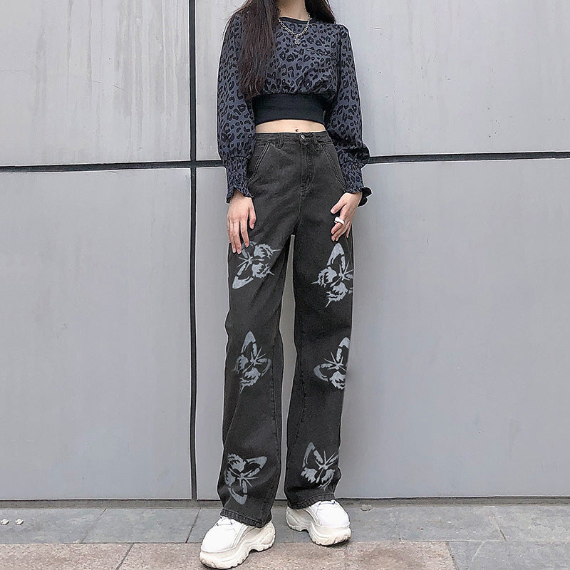 Printed slim fit minimalist jeans for women