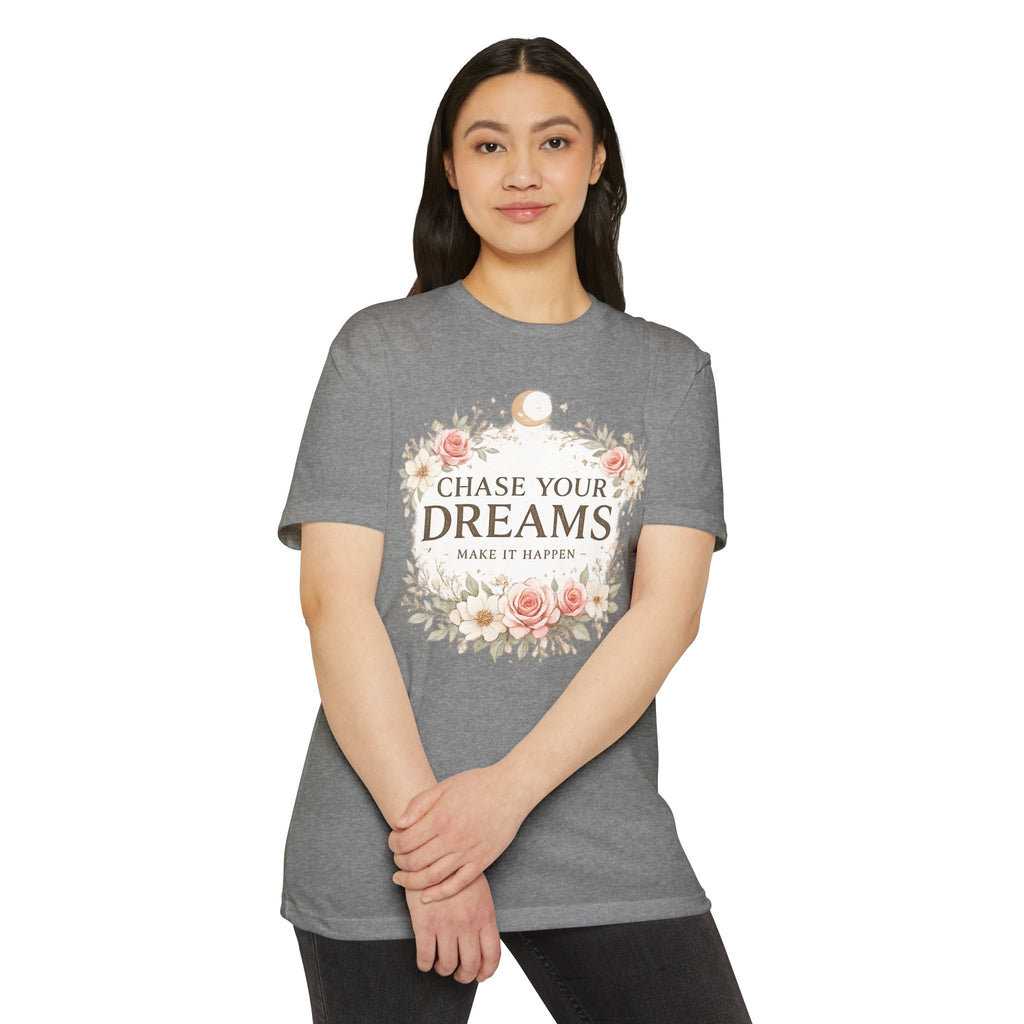 Chase Your Dreams Floral T-Shirt — Inspirational Quote Tee