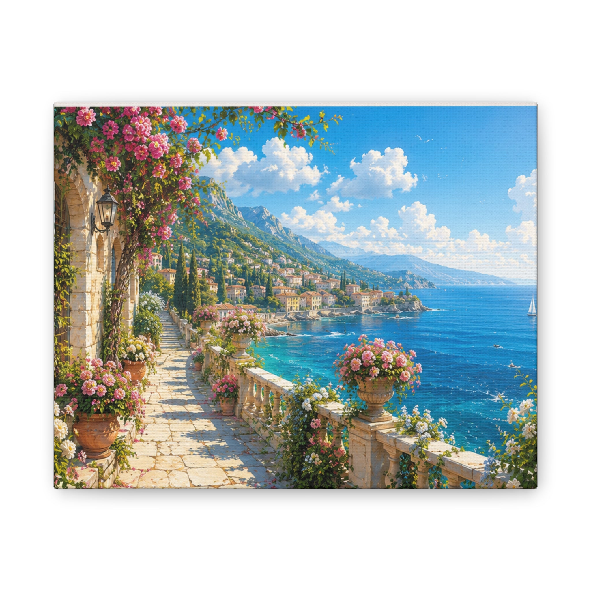 Canvas Print — Mediterranean Seaside Terrace Wall Art