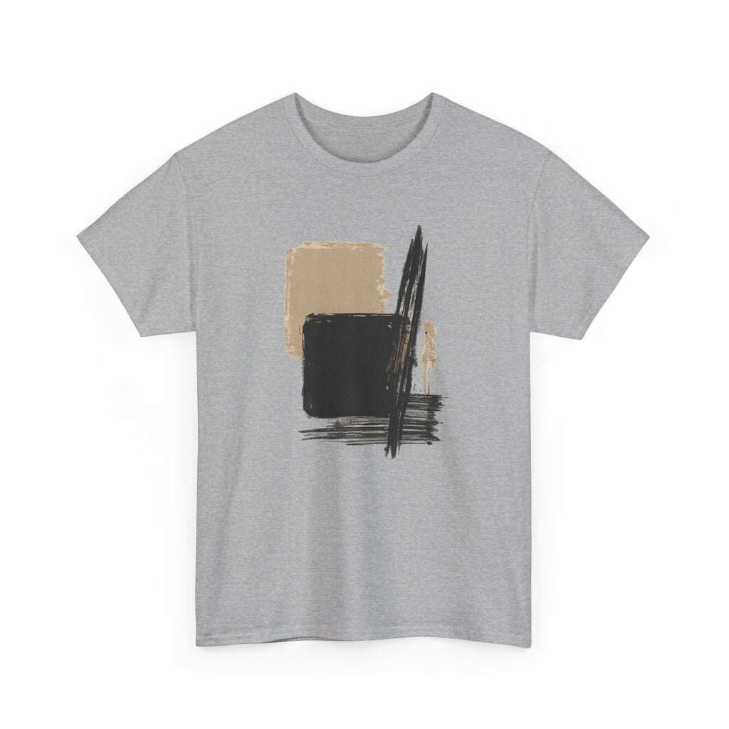 Abstract Brushstroke Tee — Minimal Neutral Art Graphic T-Shirt