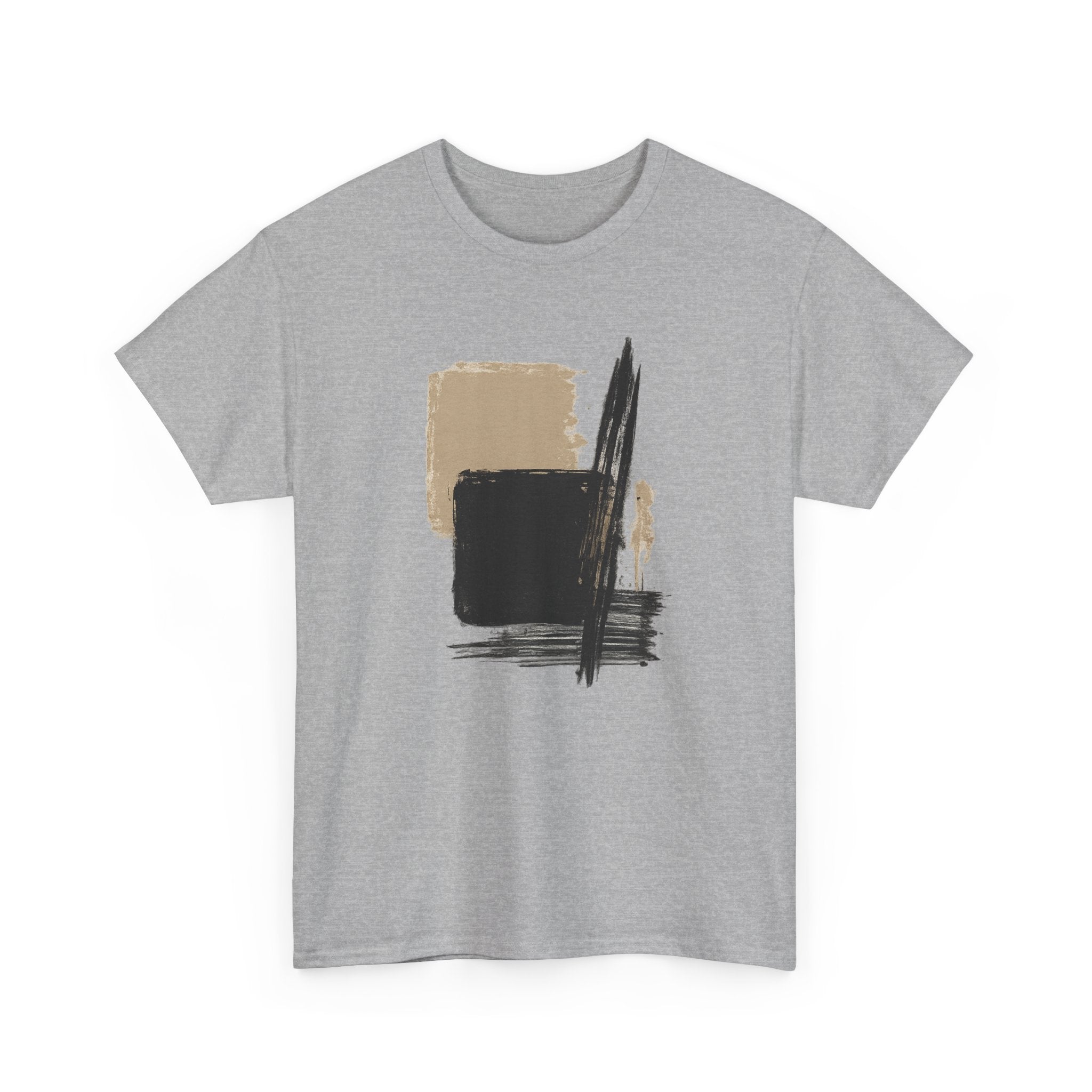 Abstract Brushstroke Tee — Minimal Neutral Art Graphic T-Shirt