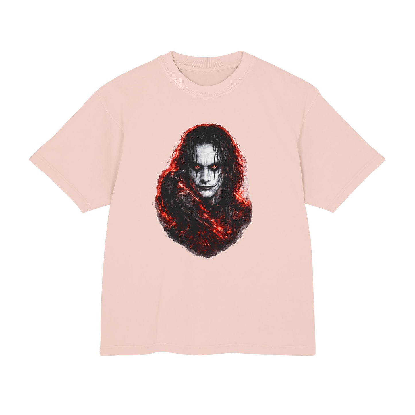 Horror Portrait Tee — Dark Red Smoke Graphic T-Shirt