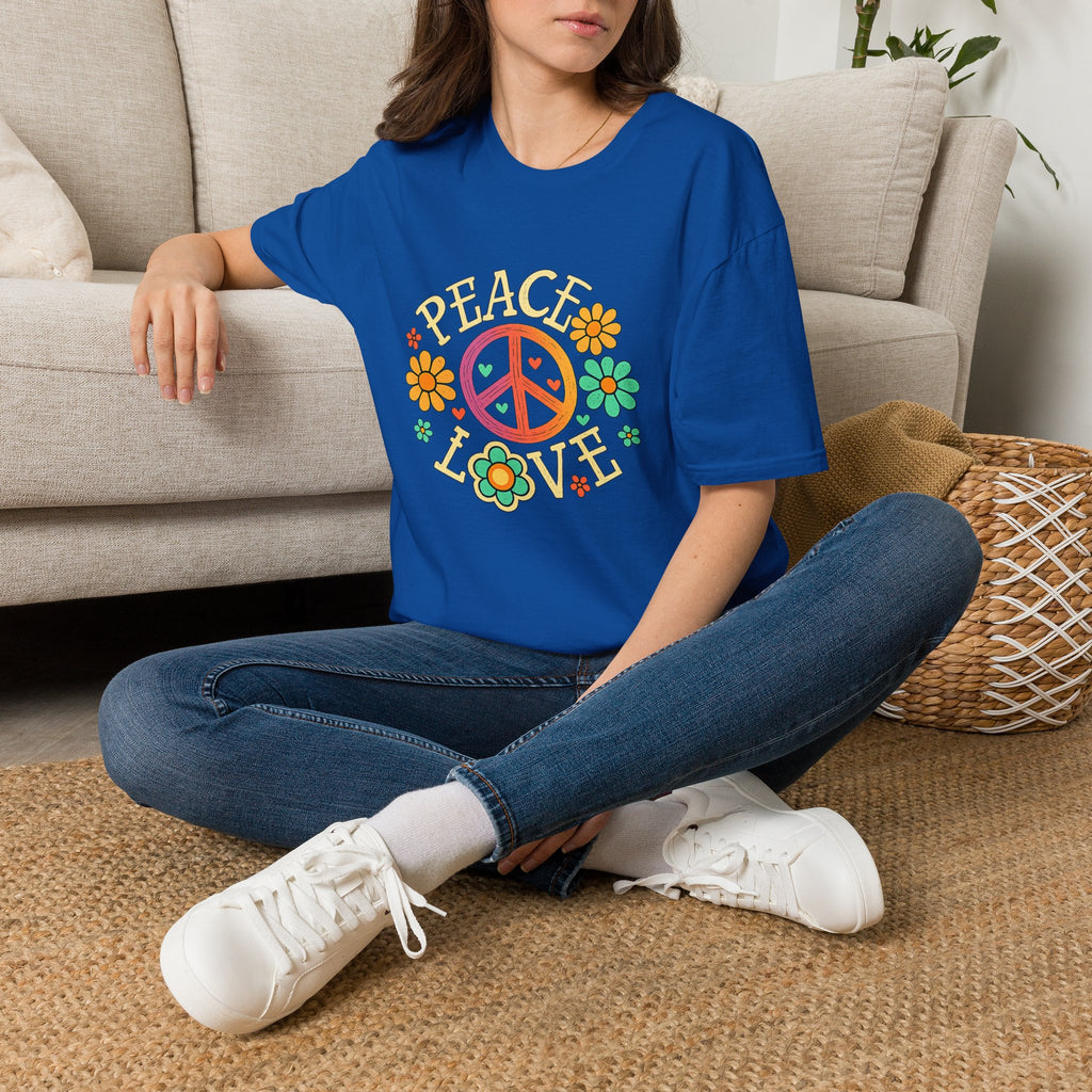 Peace & Love T-Shirt — Retro Flower Peace Sign Tee