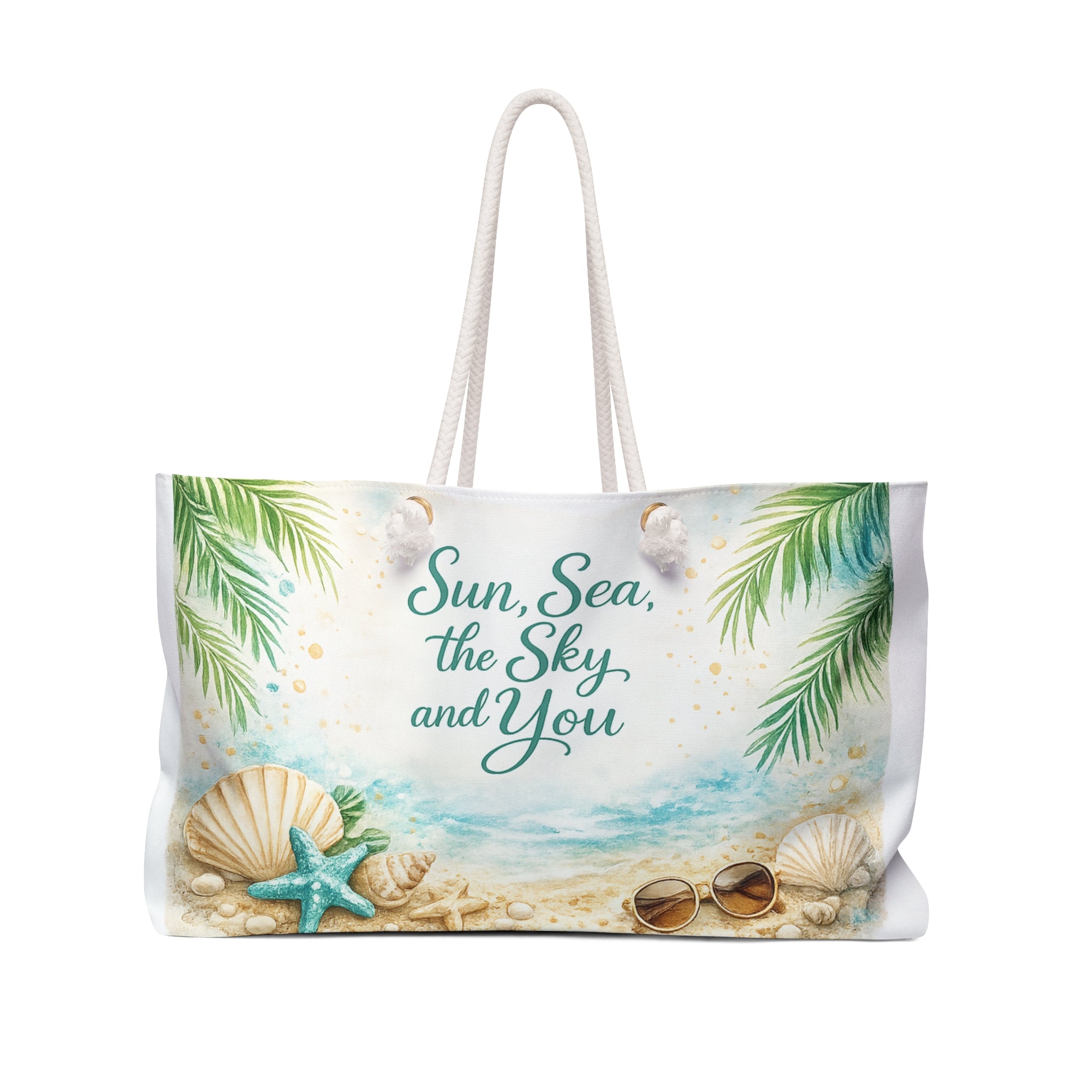 Beach Weekender Bag — "Sun, Sea, the Sky, and You" Travel Tote