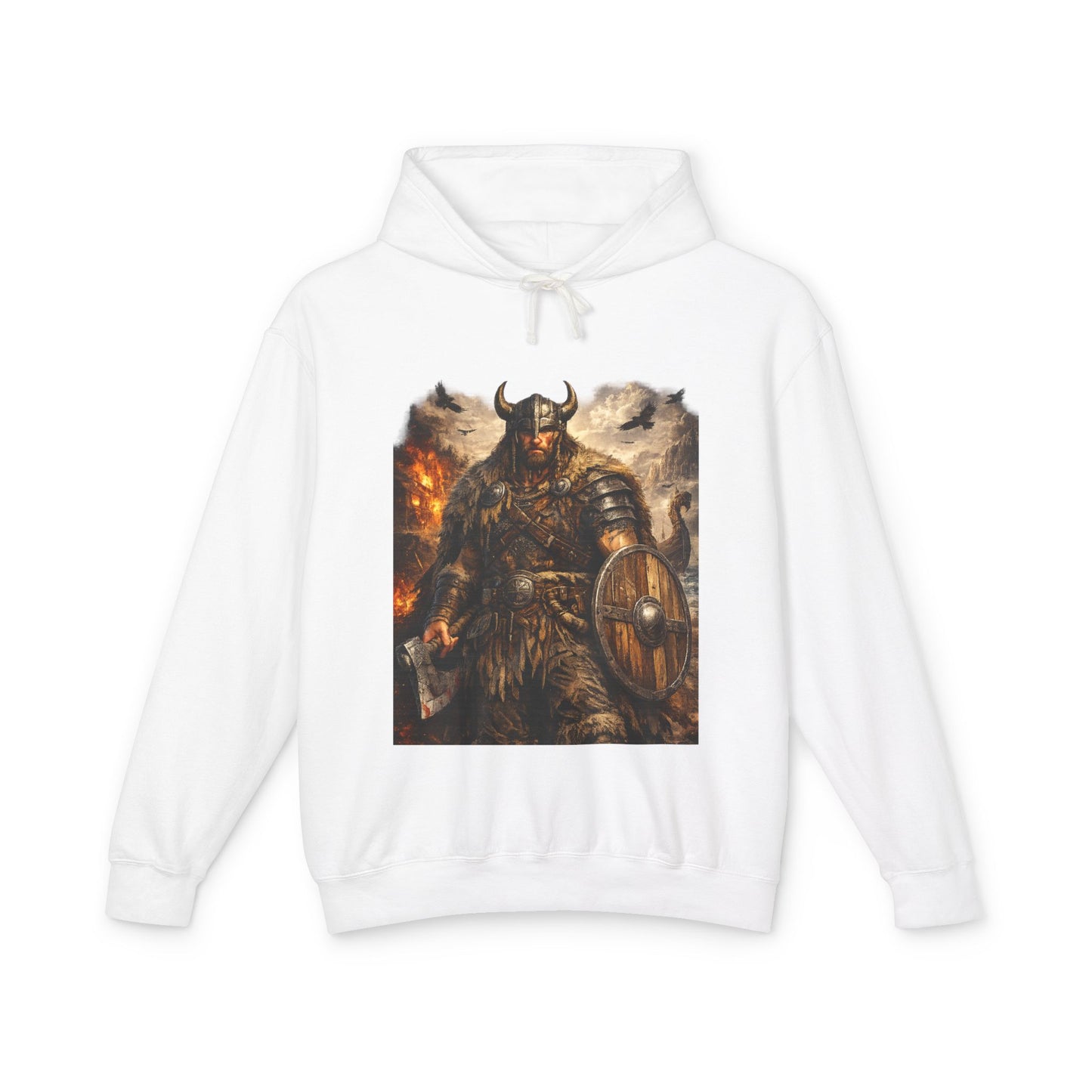 Viking Warrior Hoodie — "Forge Your Legend" Shield & Helmet Sweatshirt