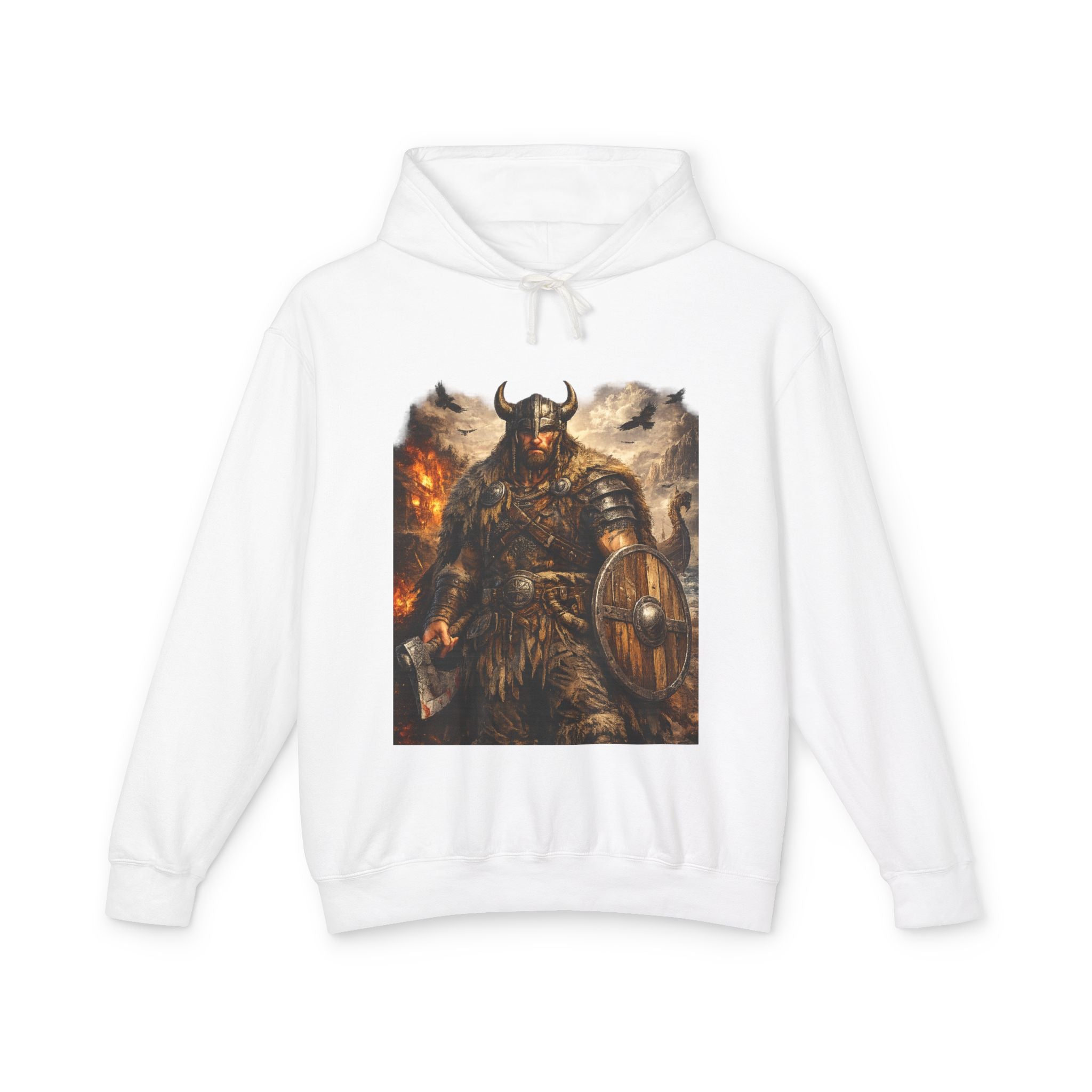 Viking Warrior Hoodie — "Forge Your Legend" Shield & Helmet Sweatshirt