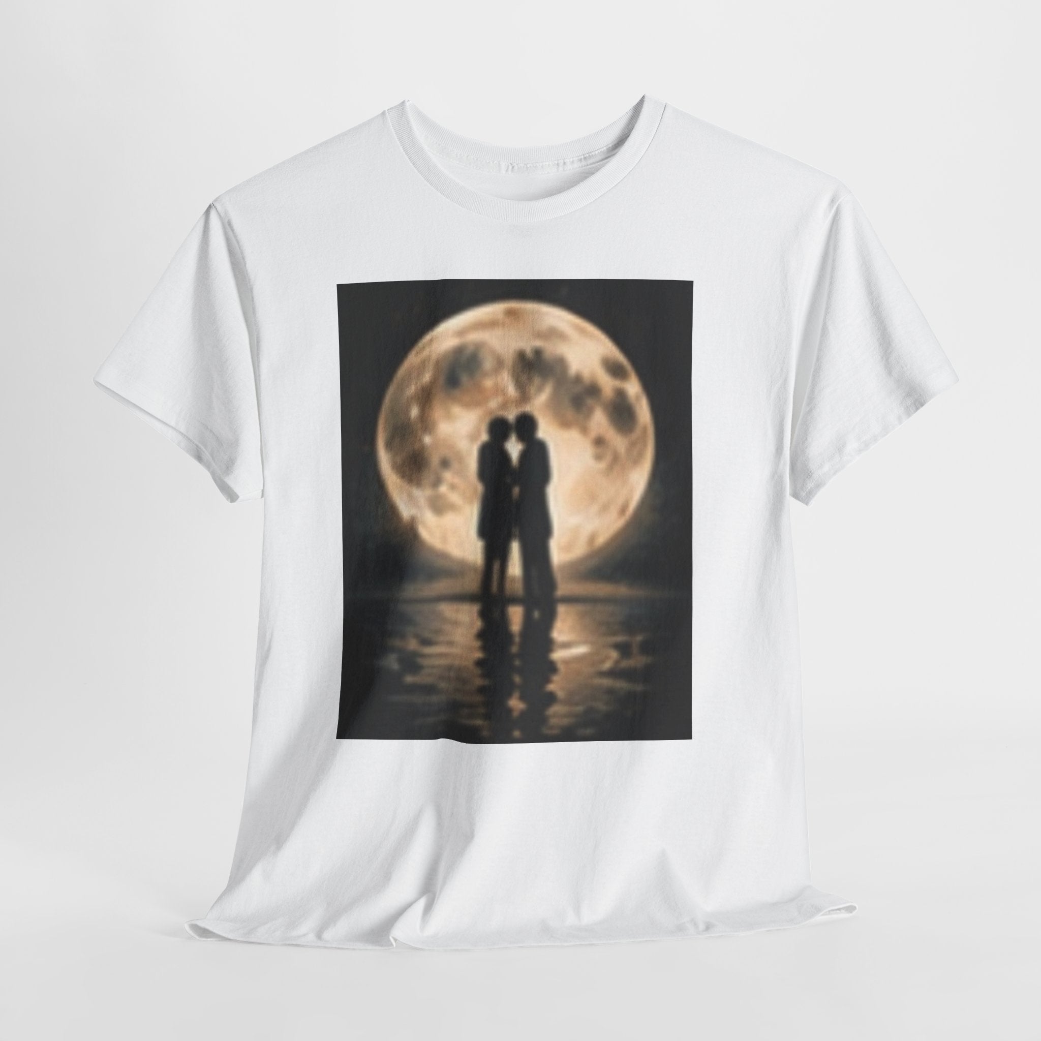 Moonlight Kiss T‑Shirt — Romantic Couple Silhouette Tee