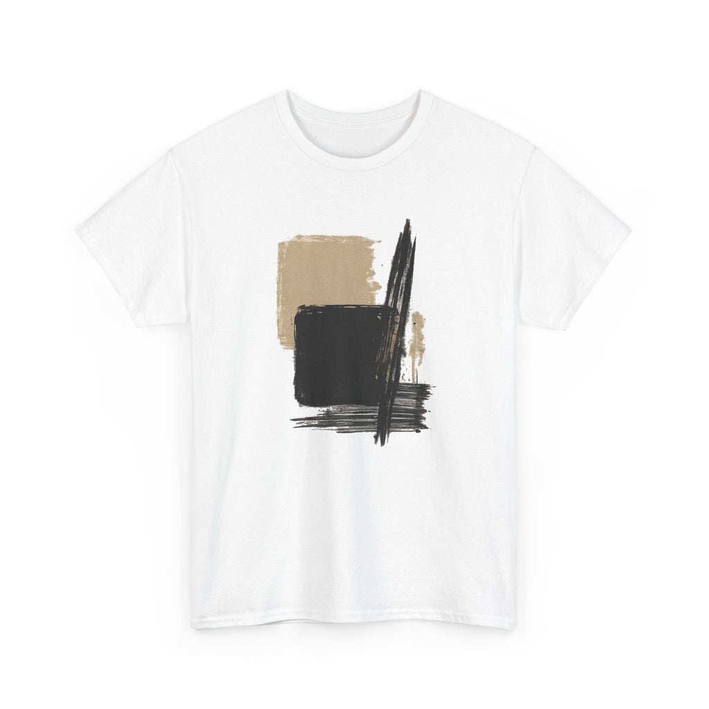 Abstract Brushstroke Tee — Minimal Neutral Art Graphic T-Shirt