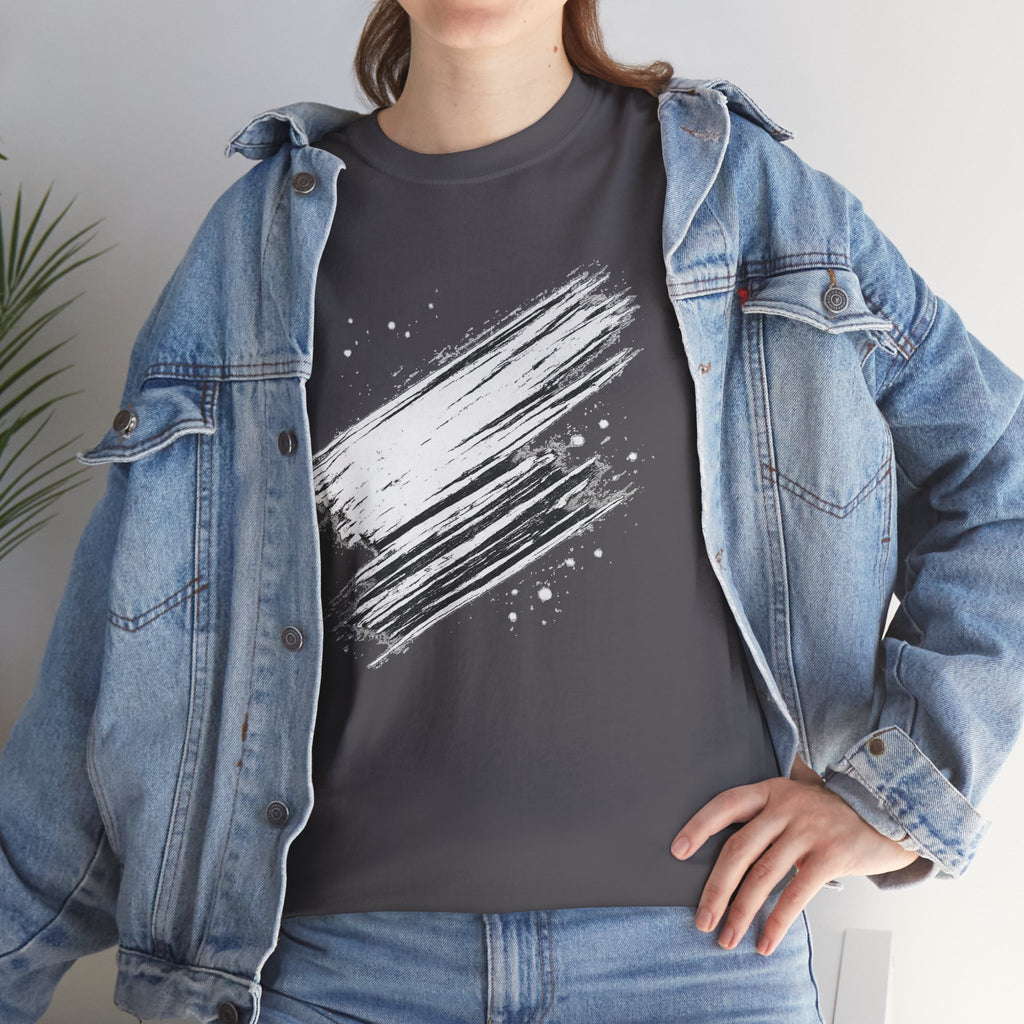 Abstract Brushstroke T-Shirt — Minimal Black Paint Stroke Tee