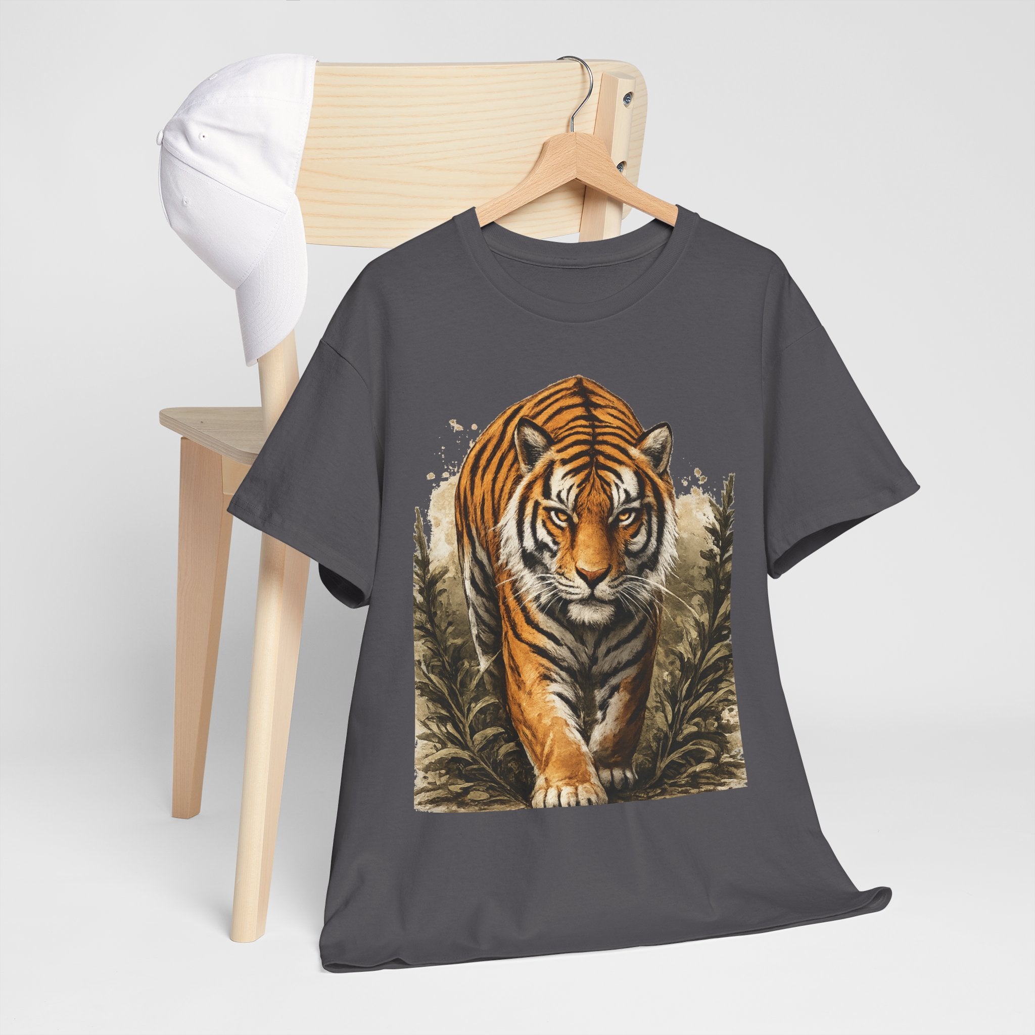 Tiger Stroll Graphic Tee — Majestic Tiger Vintage-Style T-Shirt