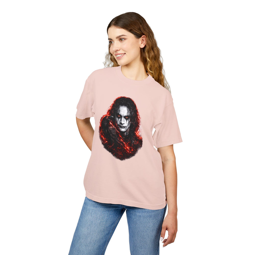 Horror Portrait Tee — Dark Red Smoke Graphic T-Shirt