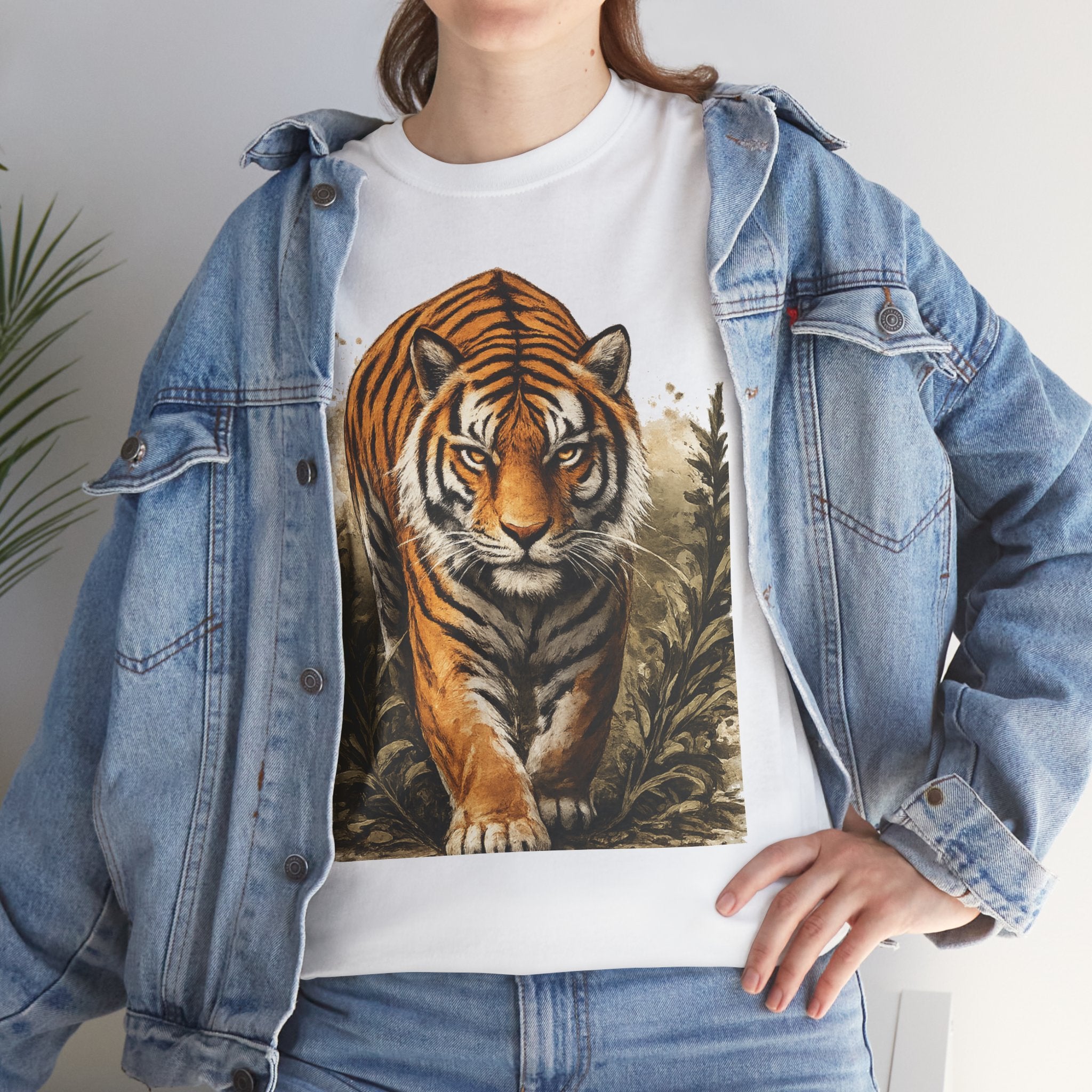 Tiger Stroll Graphic Tee — Majestic Tiger Vintage-Style T-Shirt