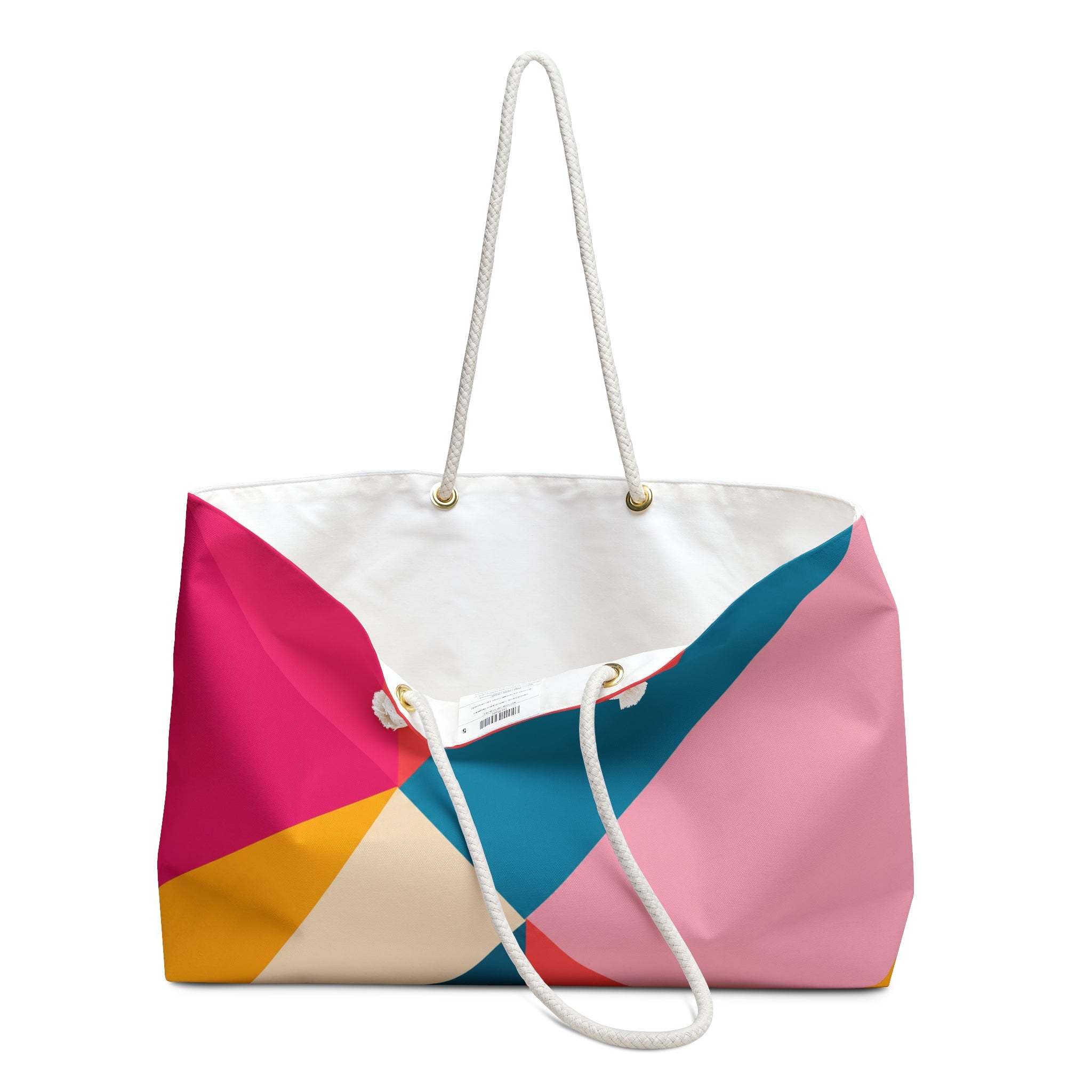 Geometric Colorblock Weekender Bag — Bright Travel Tote for Weekend Getaways