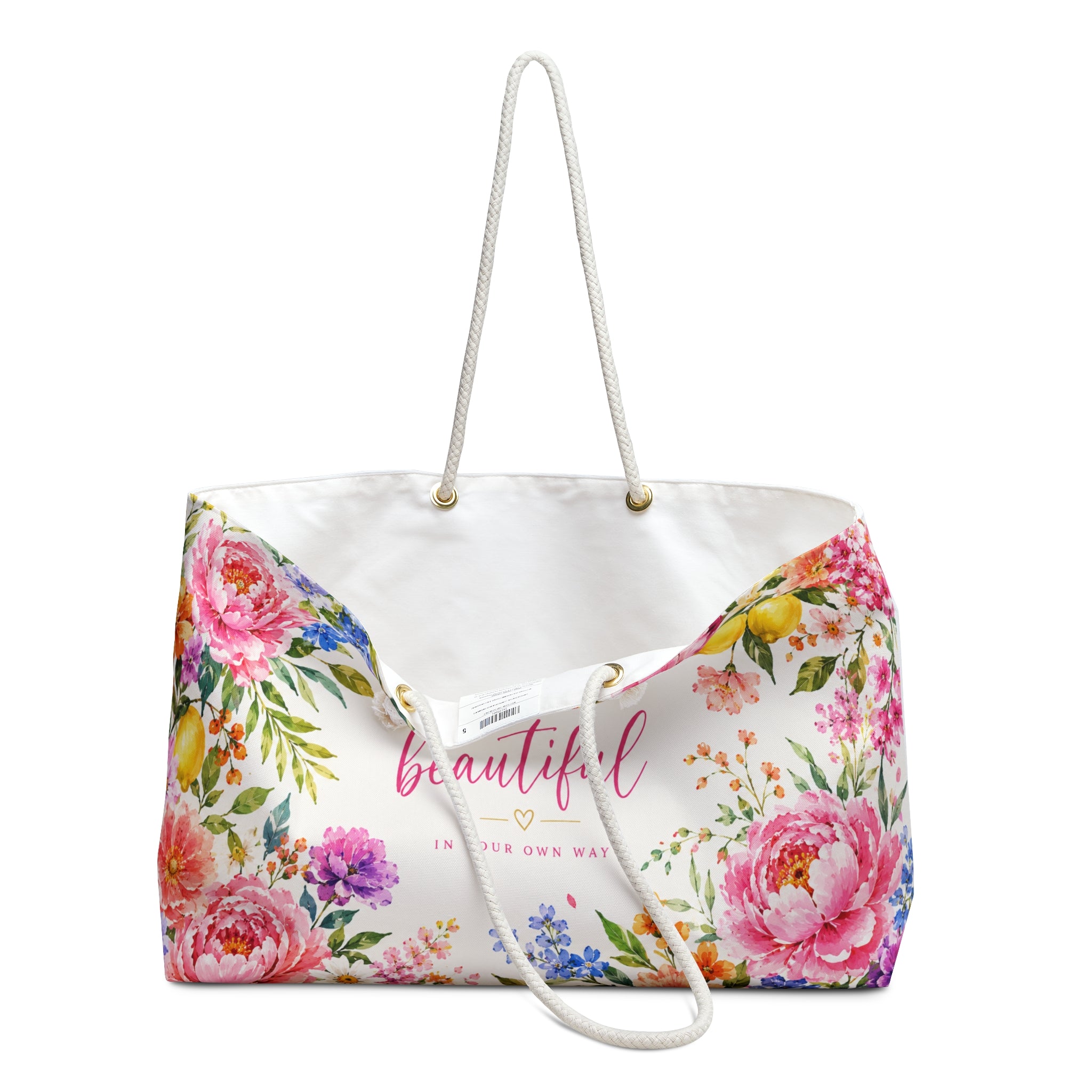 Floral 'Make Today Beautiful' Weekender Bag