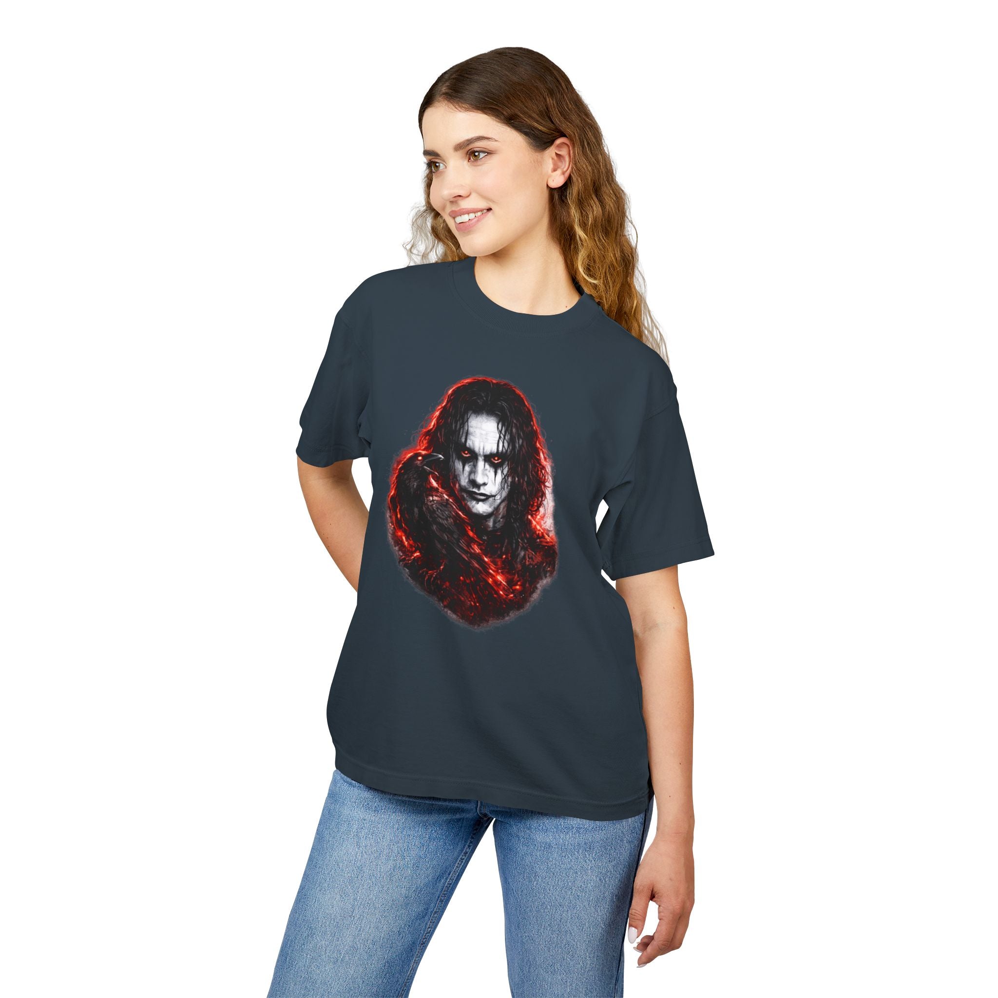 Horror Portrait Tee — Dark Red Smoke Graphic T-Shirt