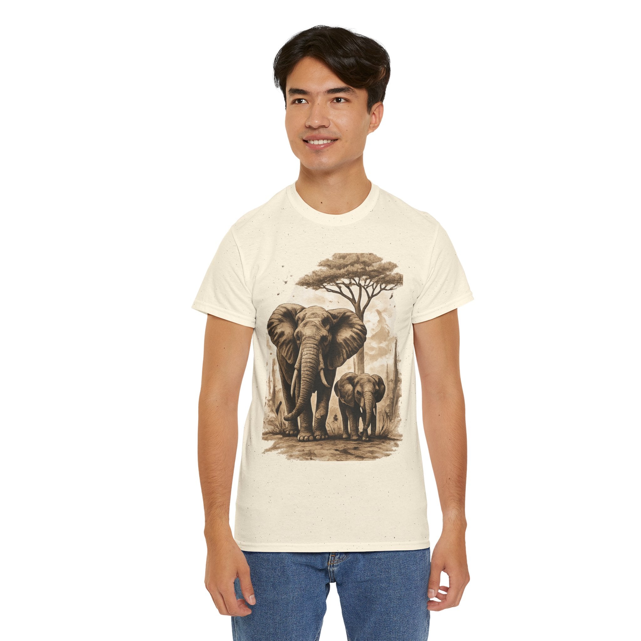 Elephant Family Tee — Vintage Safari Wildlife T-Shirt