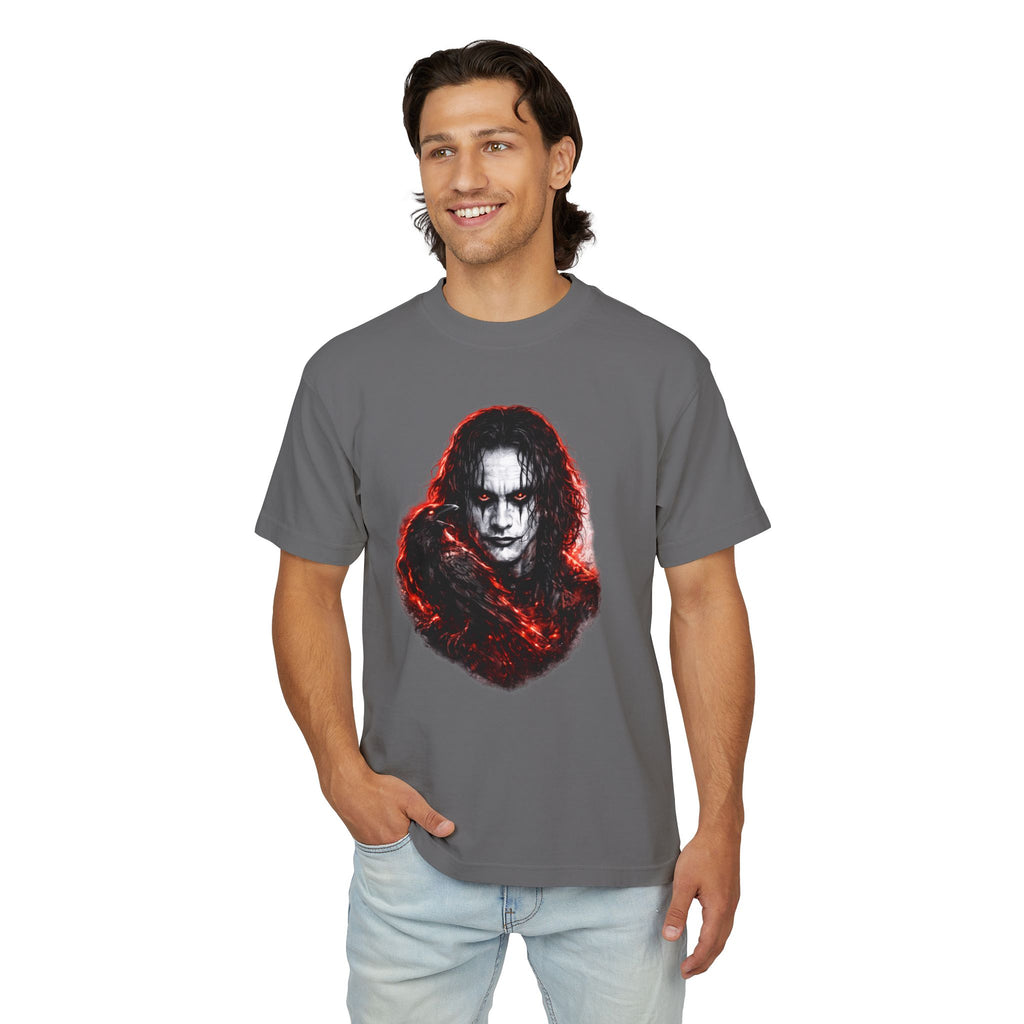 Horror Portrait Tee — Dark Red Smoke Graphic T-Shirt