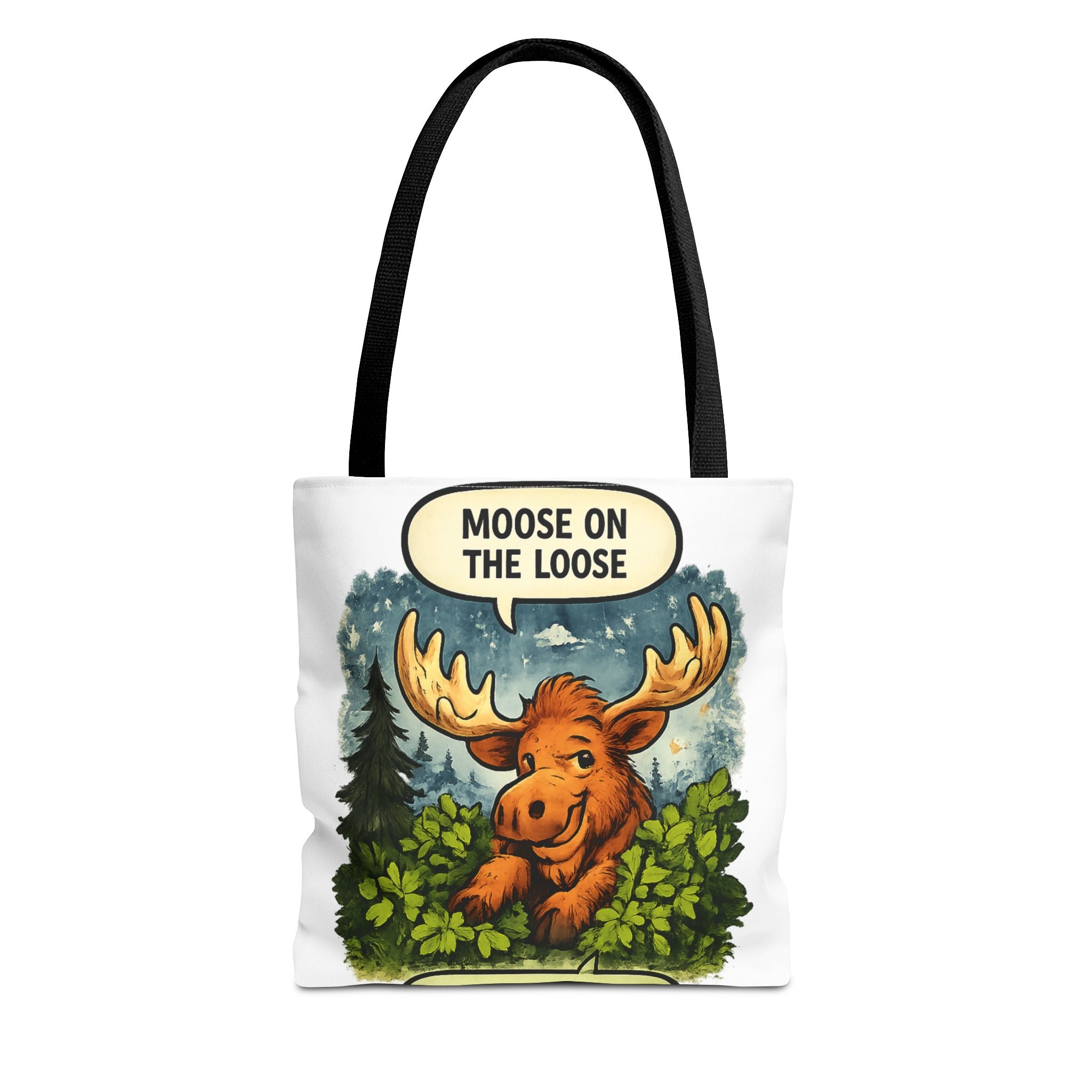 Moose on the Loose Tote Bag — Cute Retro Moose Illustration Canvas Tote