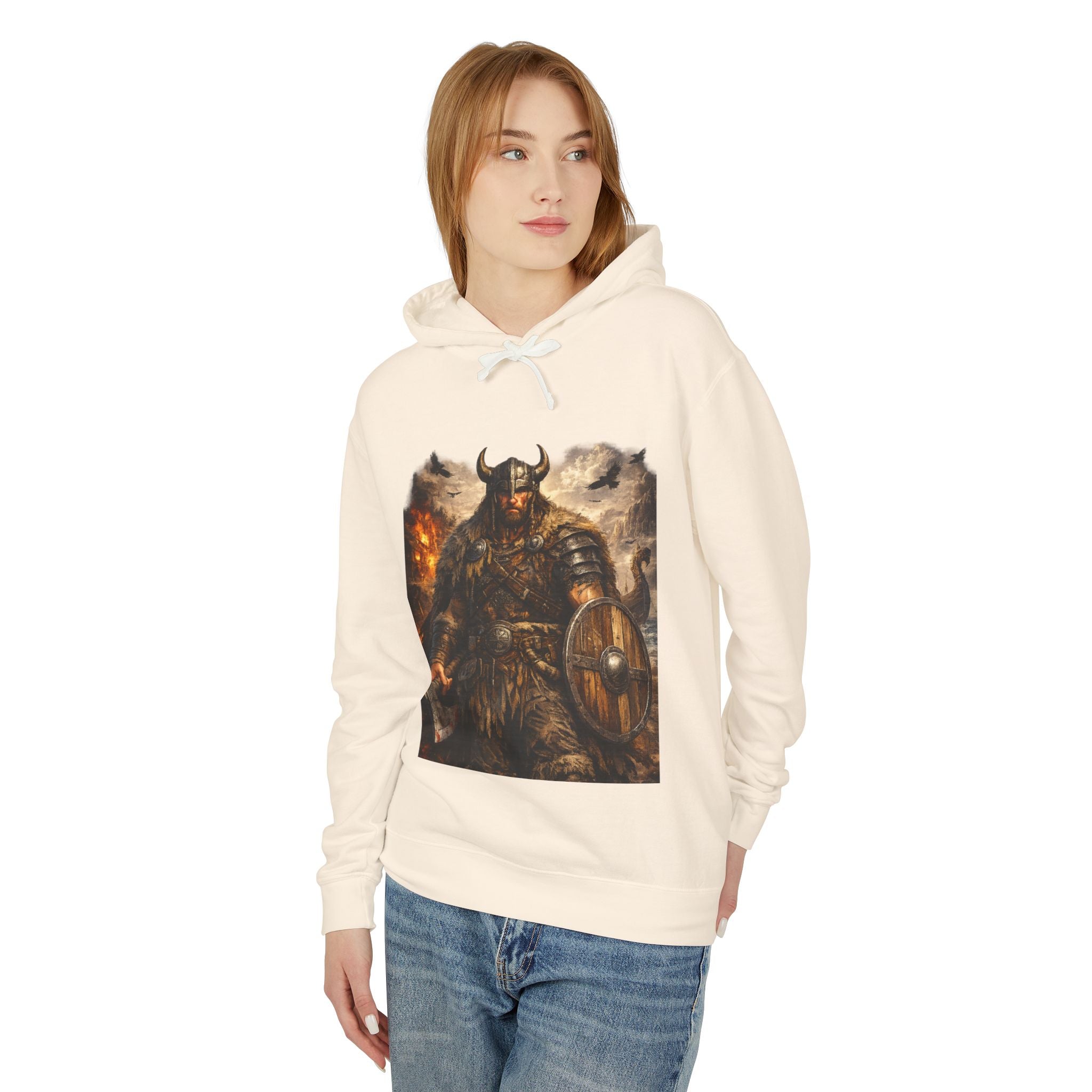 Viking Warrior Hoodie — "Forge Your Legend" Shield & Helmet Sweatshirt