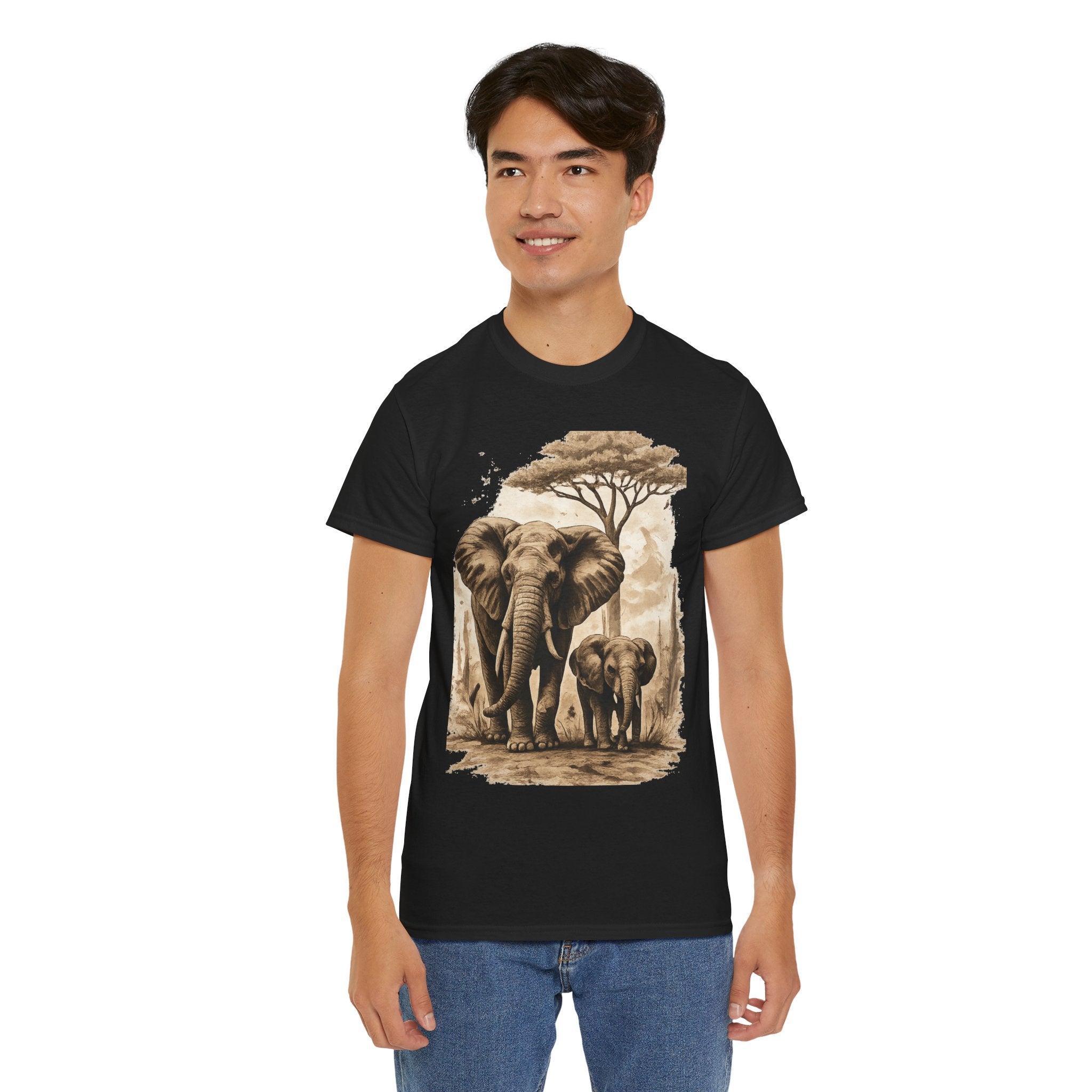 Elephant Family Tee — Vintage Safari Wildlife T-Shirt