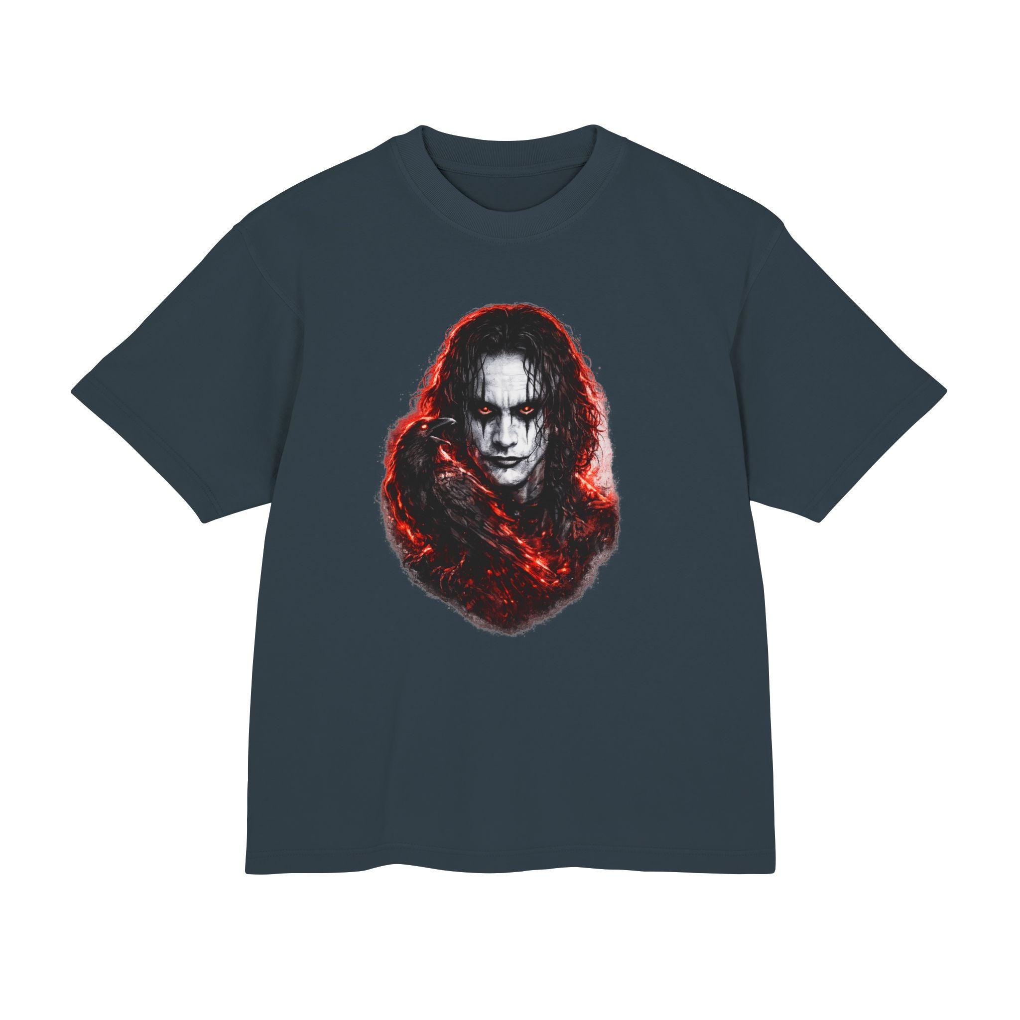 Horror Portrait Tee — Dark Red Smoke Graphic T-Shirt
