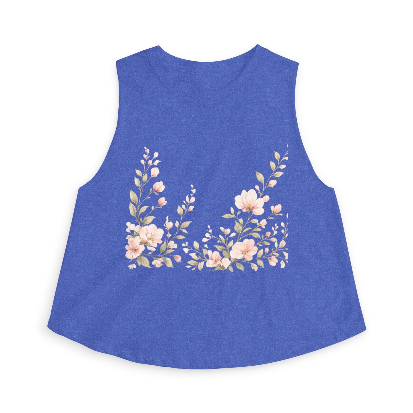 Floral Vines Women's Crop Top — Soft Peach Blossom Tank