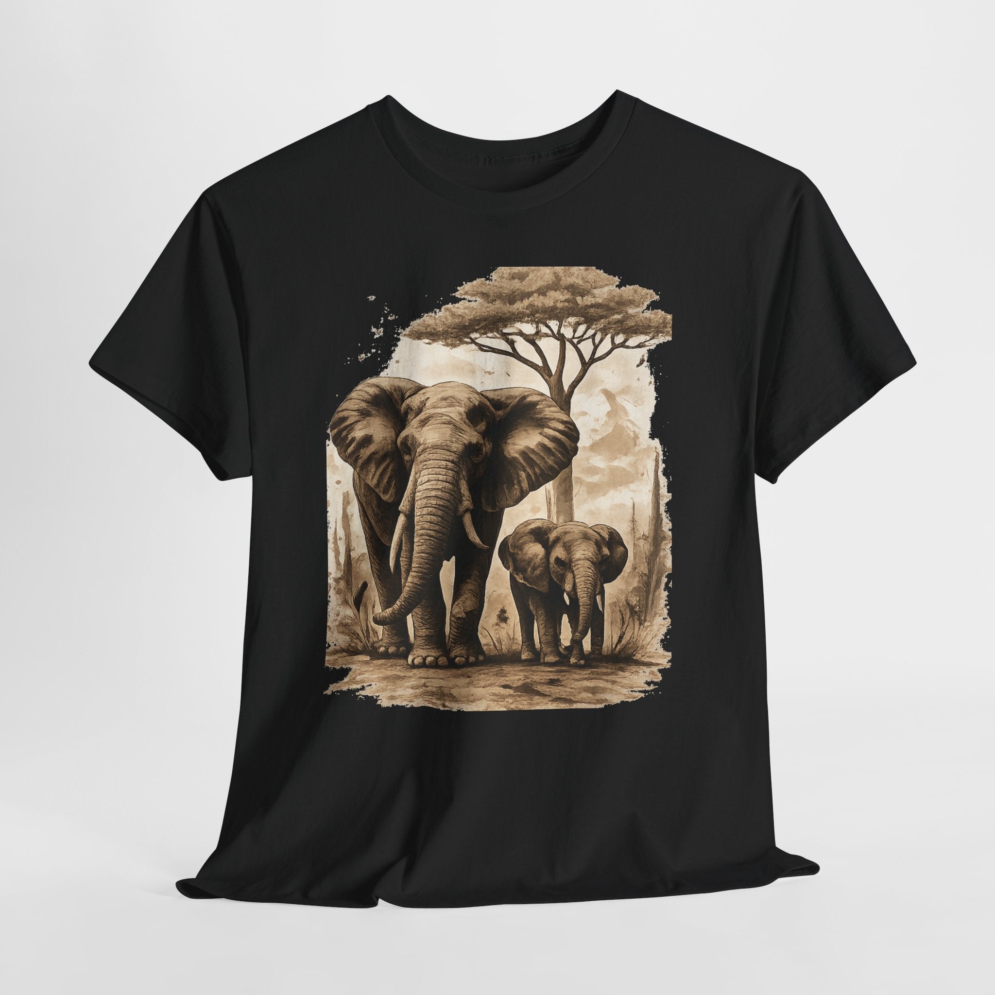 Elephant Family Tee — Vintage Safari Wildlife T-Shirt