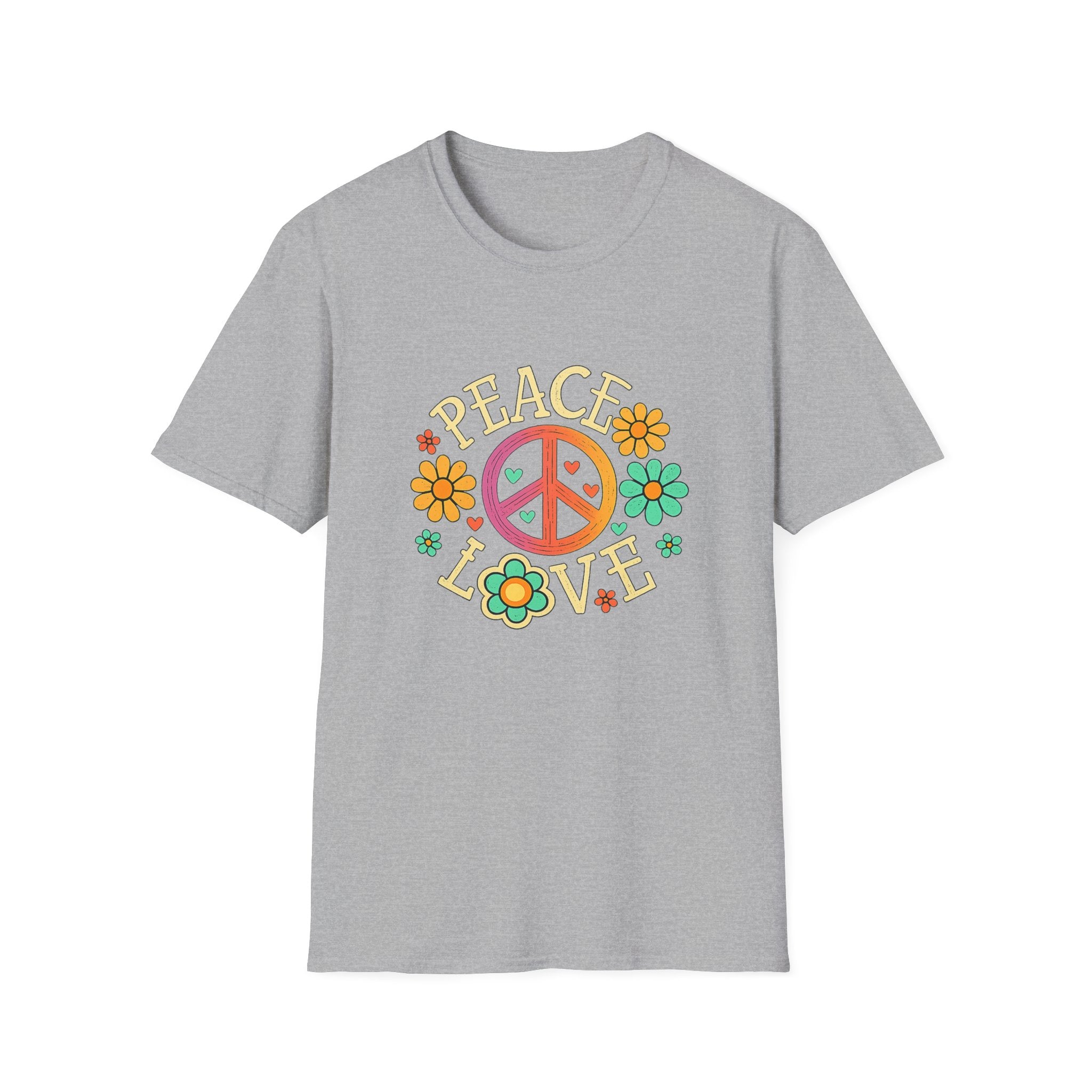 Peace & Love T-Shirt — Retro Flower Peace Sign Tee