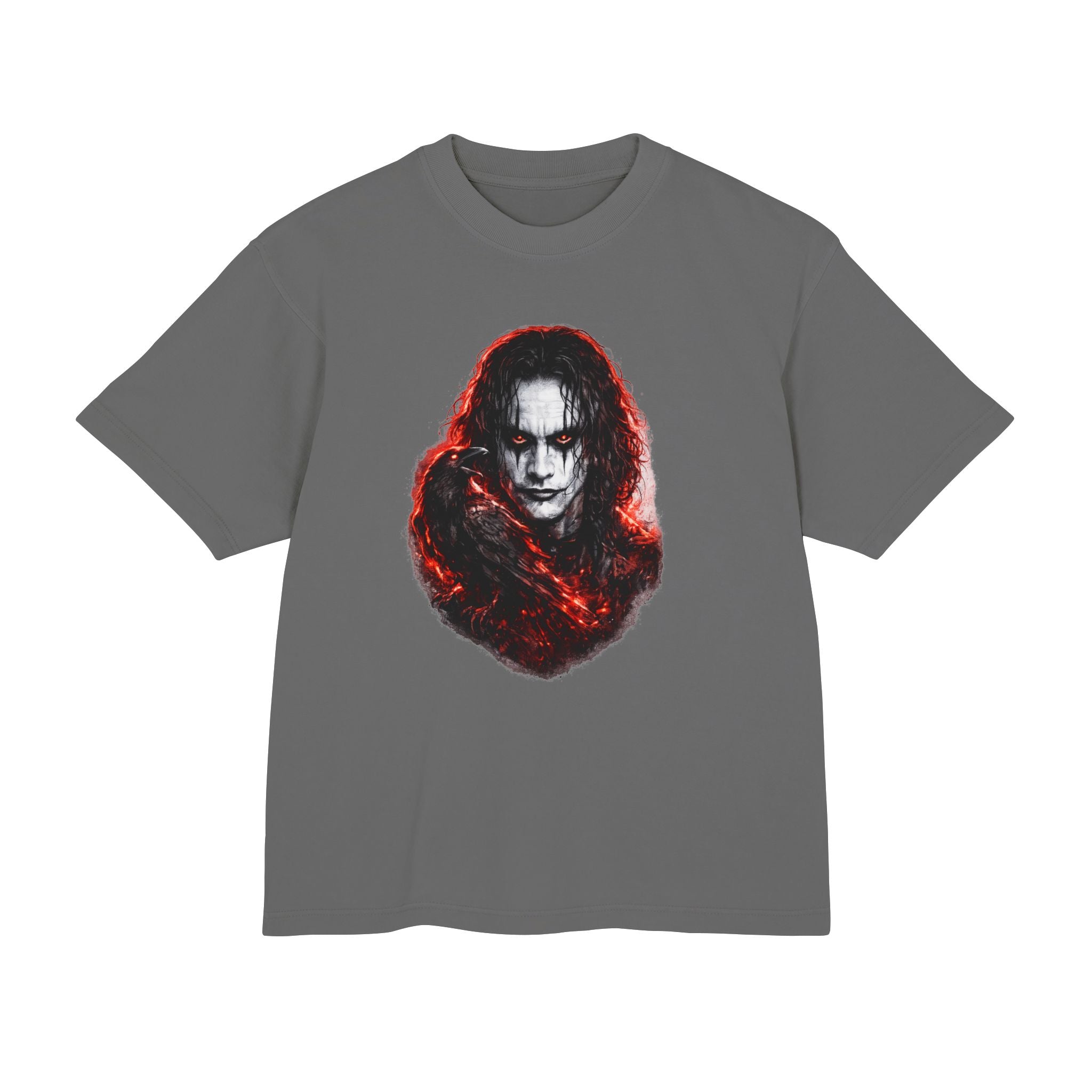 Horror Portrait Tee — Dark Red Smoke Graphic T-Shirt