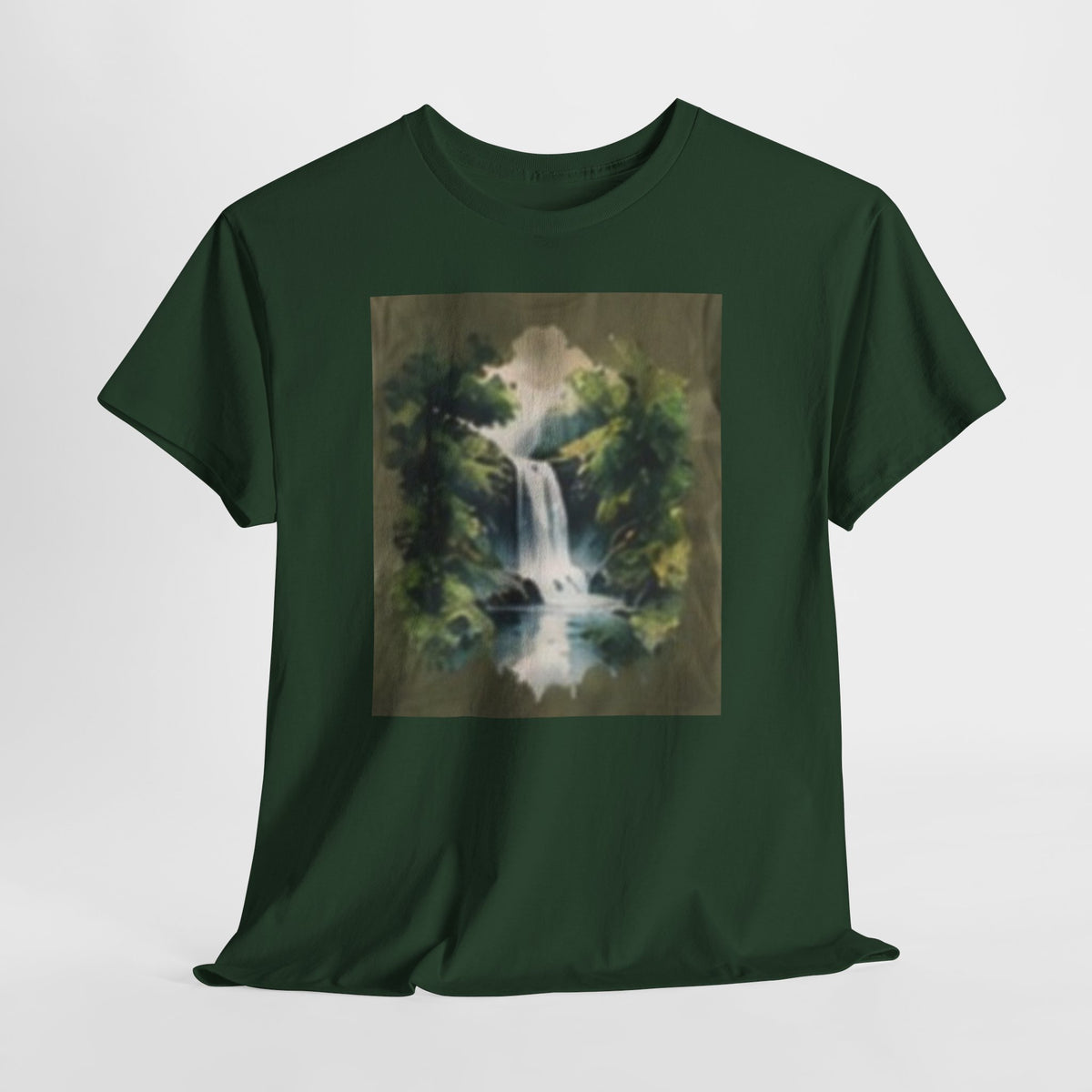 Waterfall Landscape T-Shirt — Vintage Forest Nature Tee