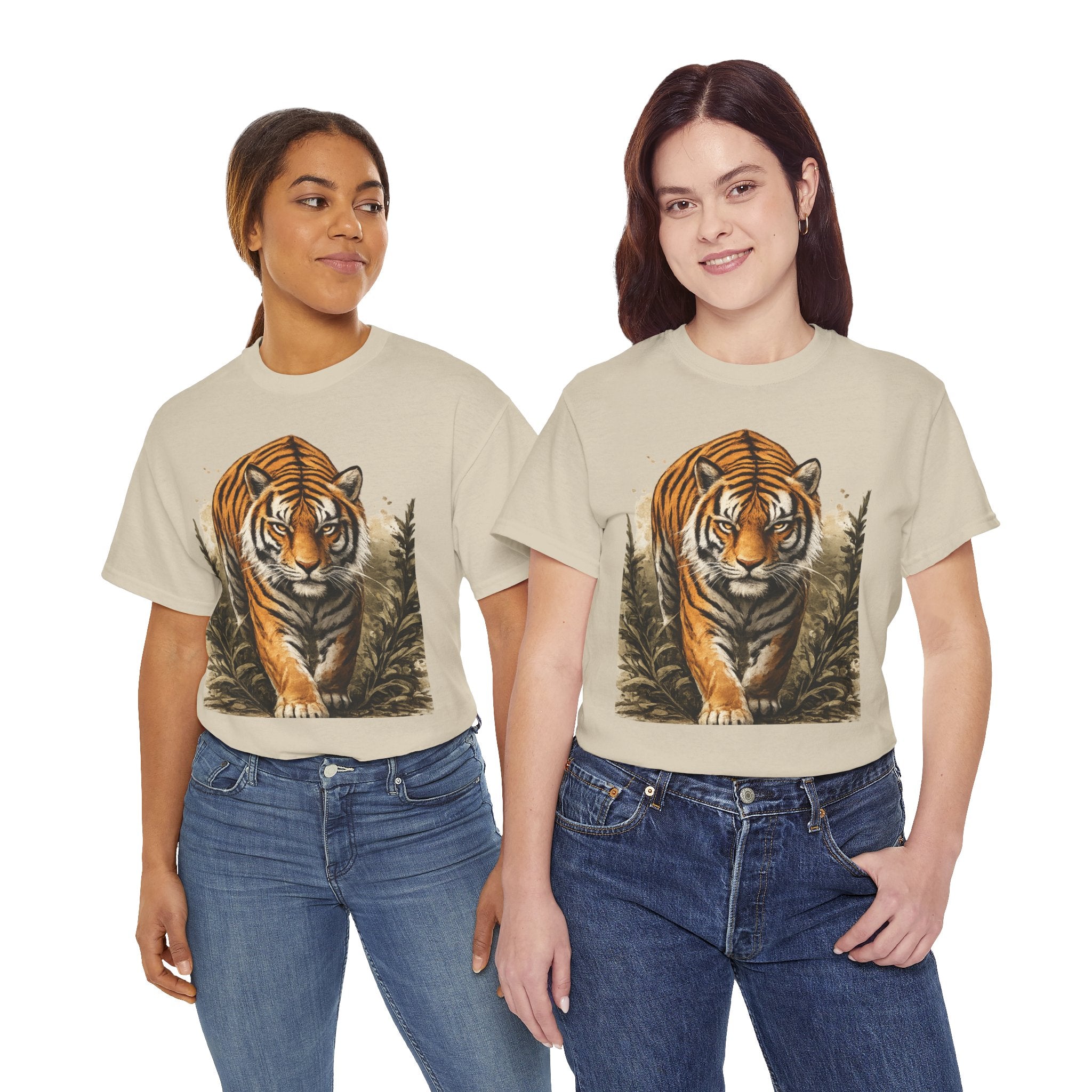 Tiger Stroll Graphic Tee — Majestic Tiger Vintage-Style T-Shirt