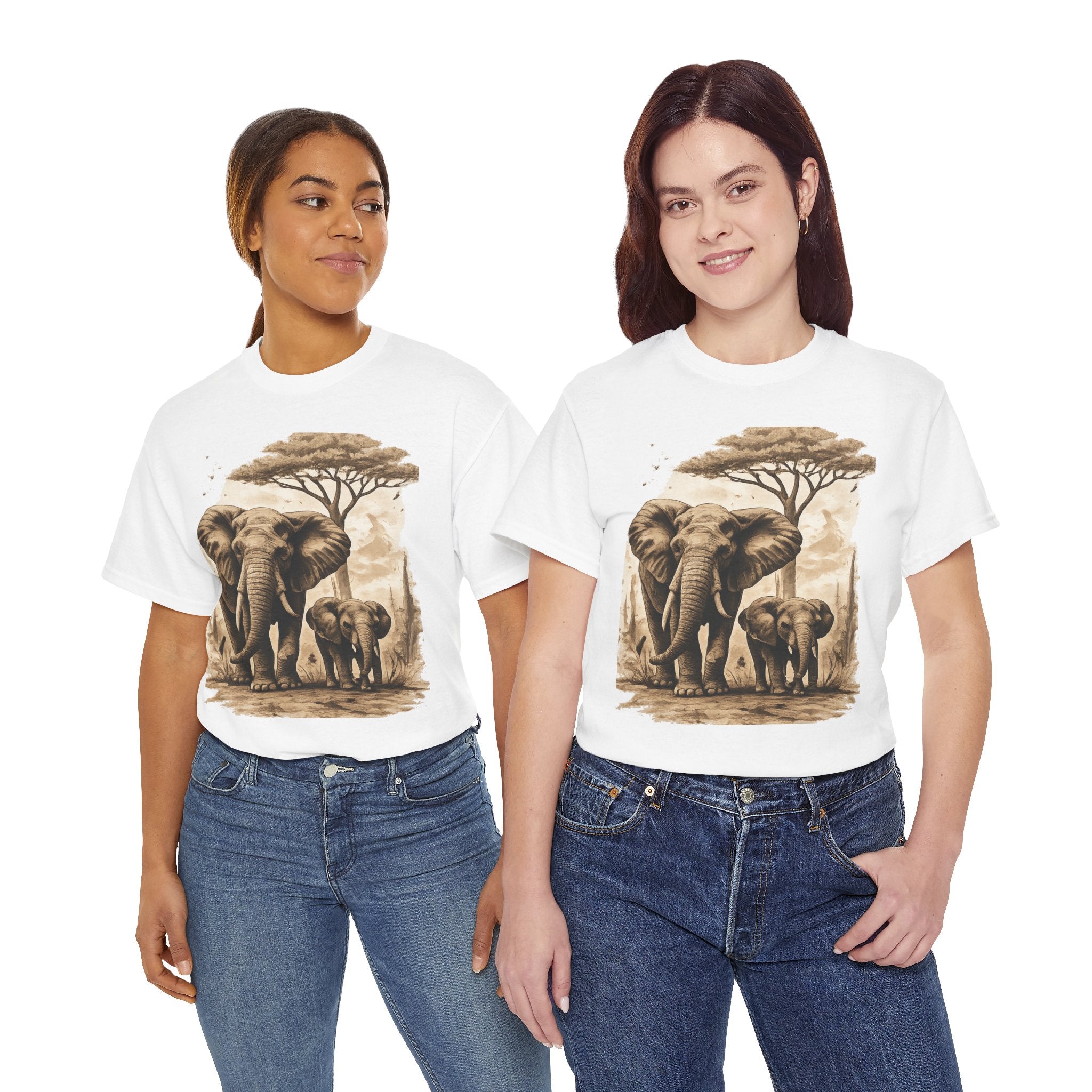 Elephant Family Tee — Vintage Safari Wildlife T-Shirt