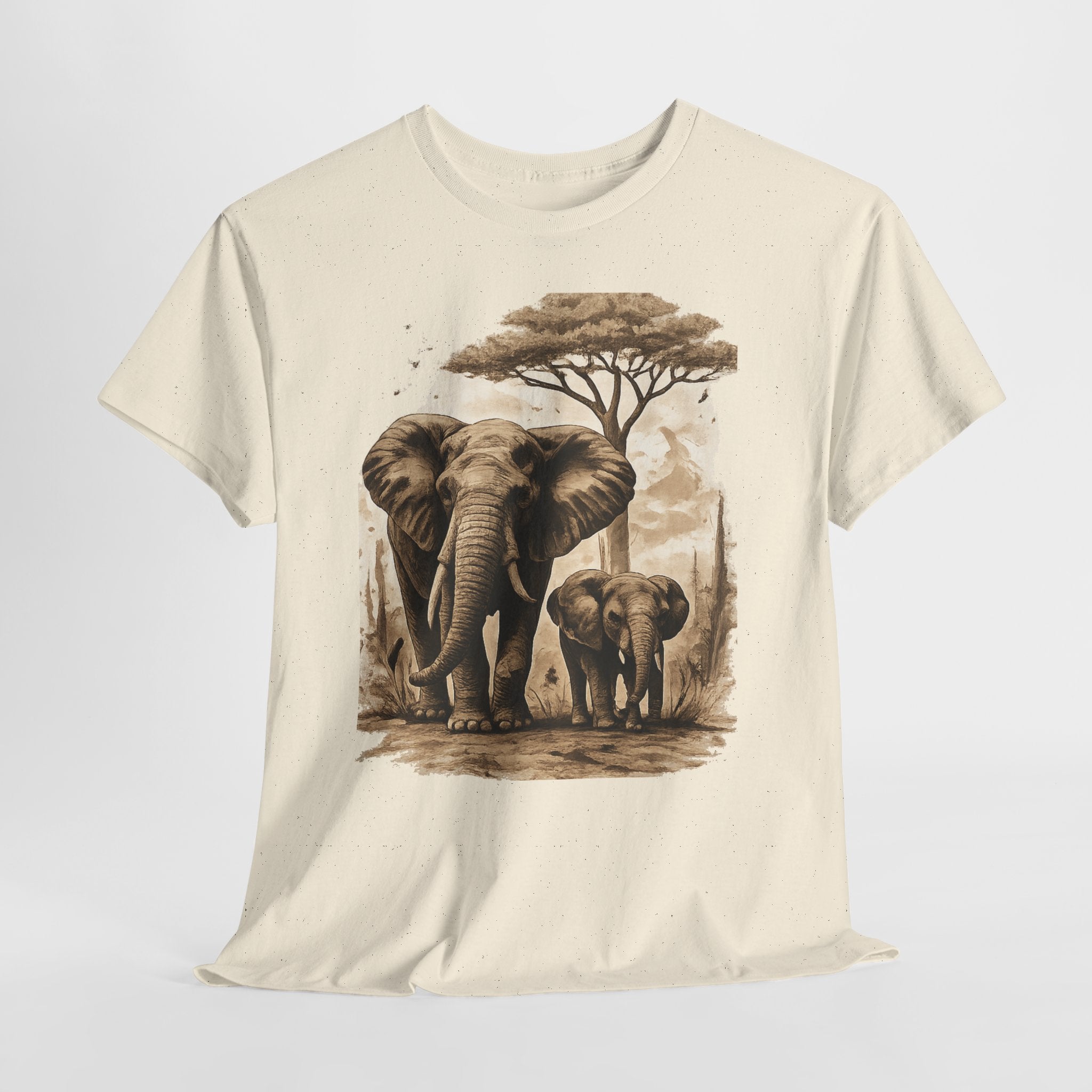 Elephant Family Tee — Vintage Safari Wildlife T-Shirt