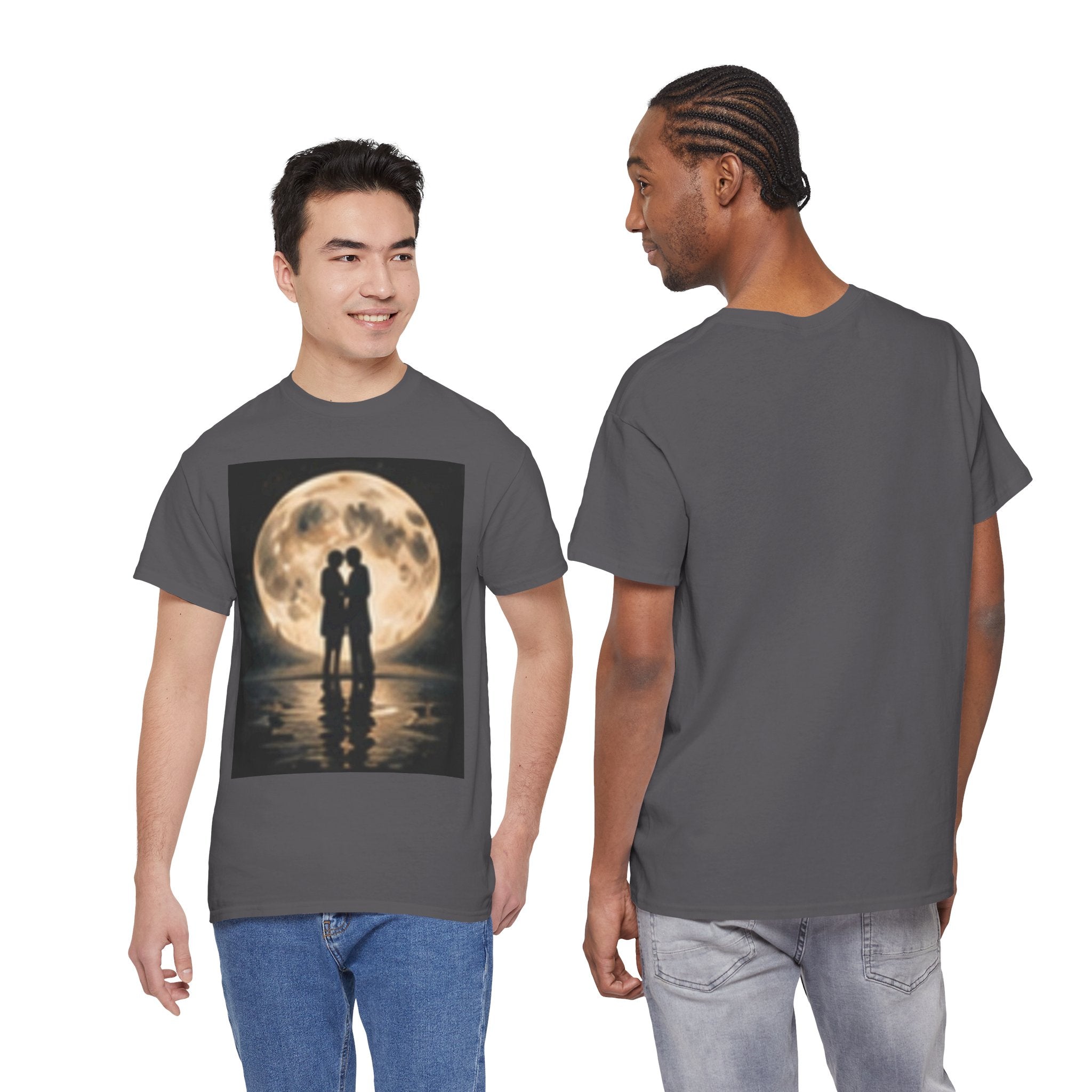 Moonlight Kiss T‑Shirt — Romantic Couple Silhouette Tee