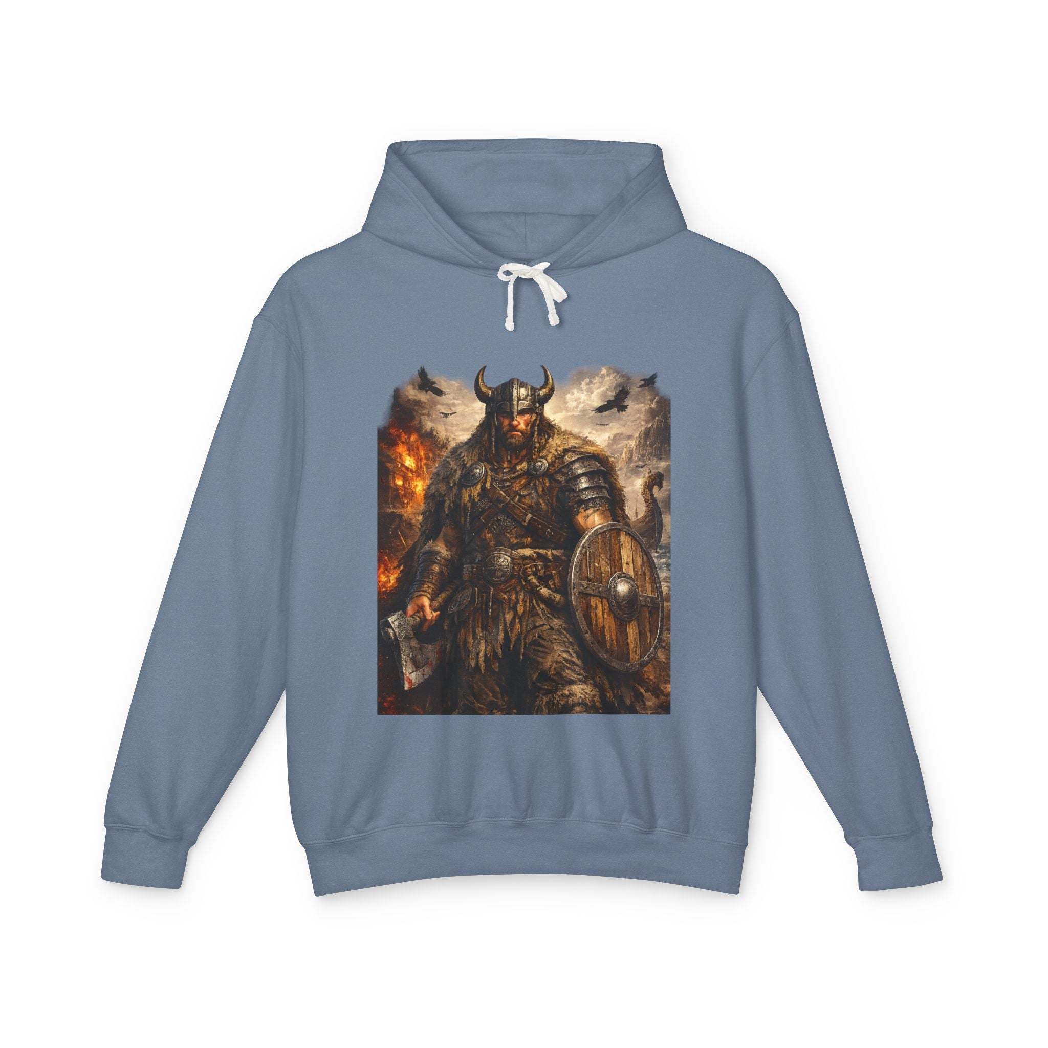 Viking Warrior Hoodie — "Forge Your Legend" Shield & Helmet Sweatshirt