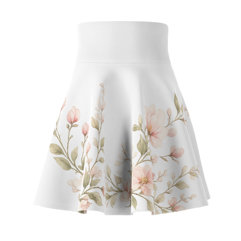 Floral Watercolor Skater Skirt – Pastel Rose Print