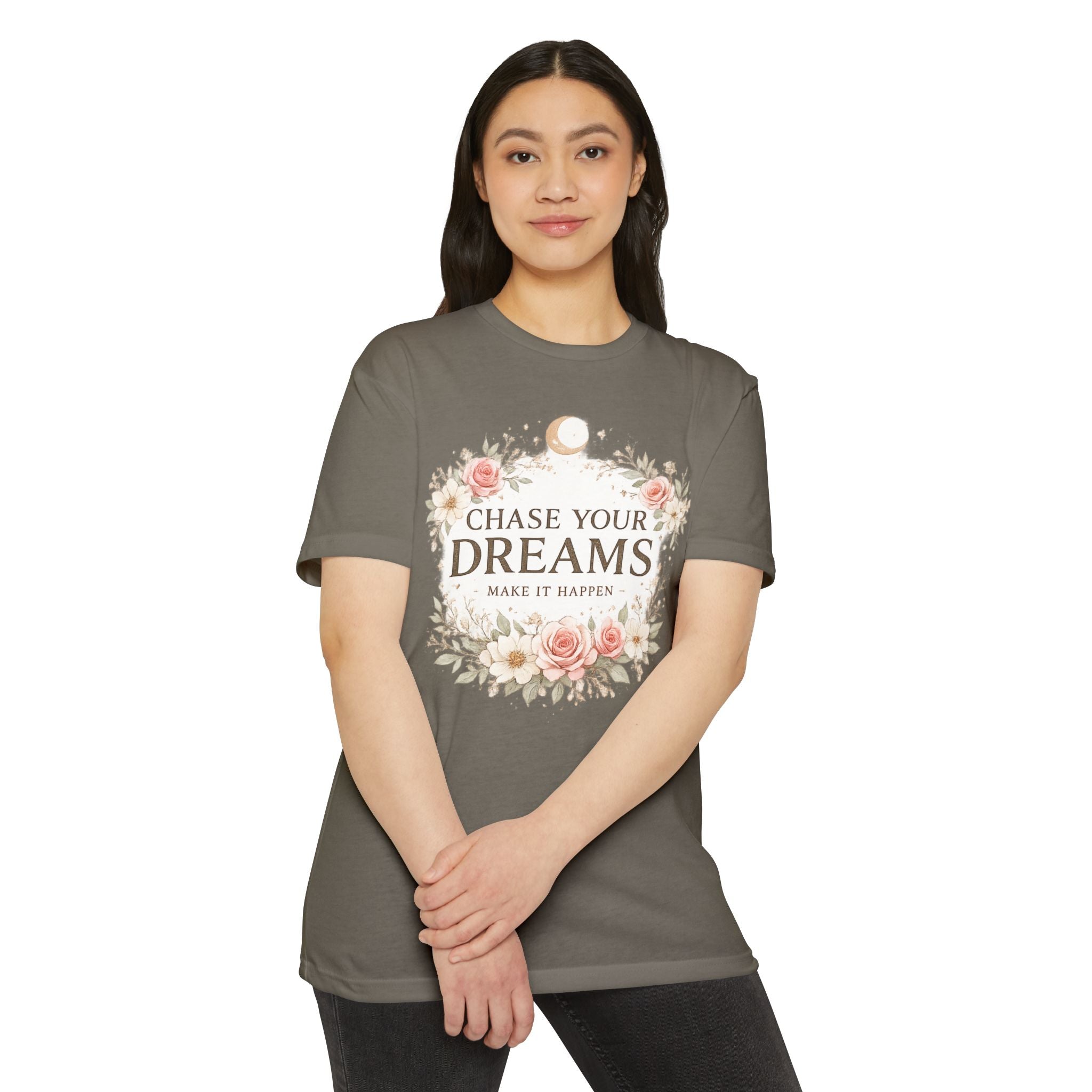 Chase Your Dreams Floral T-Shirt — Inspirational Quote Tee