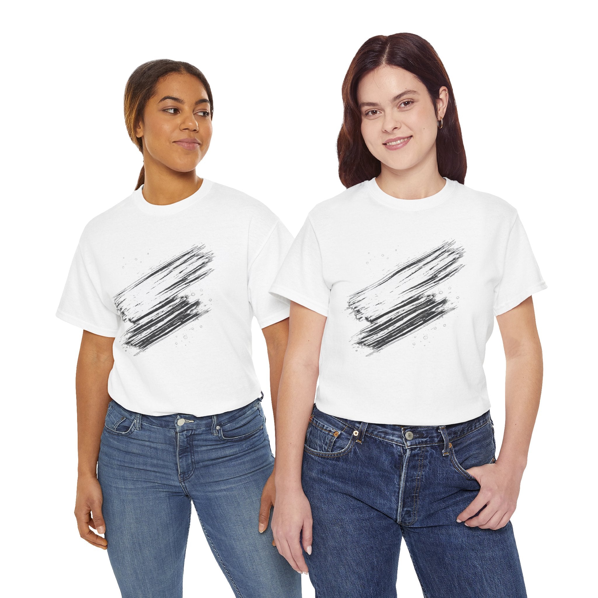 Abstract Brushstroke T-Shirt — Minimal Black Paint Stroke Tee