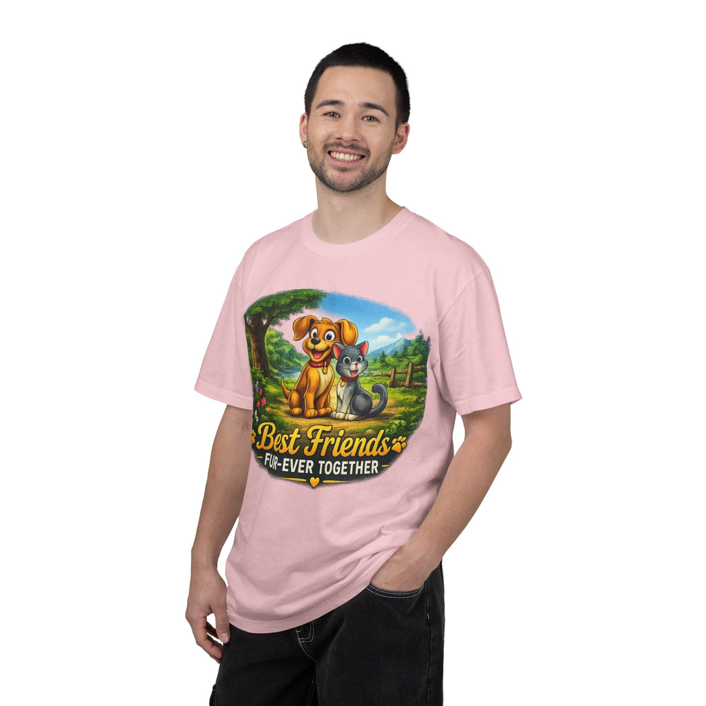 Best Friends T-Shirt — "Fur-Ever Together" Cute Dog & Cat Graphic Tee