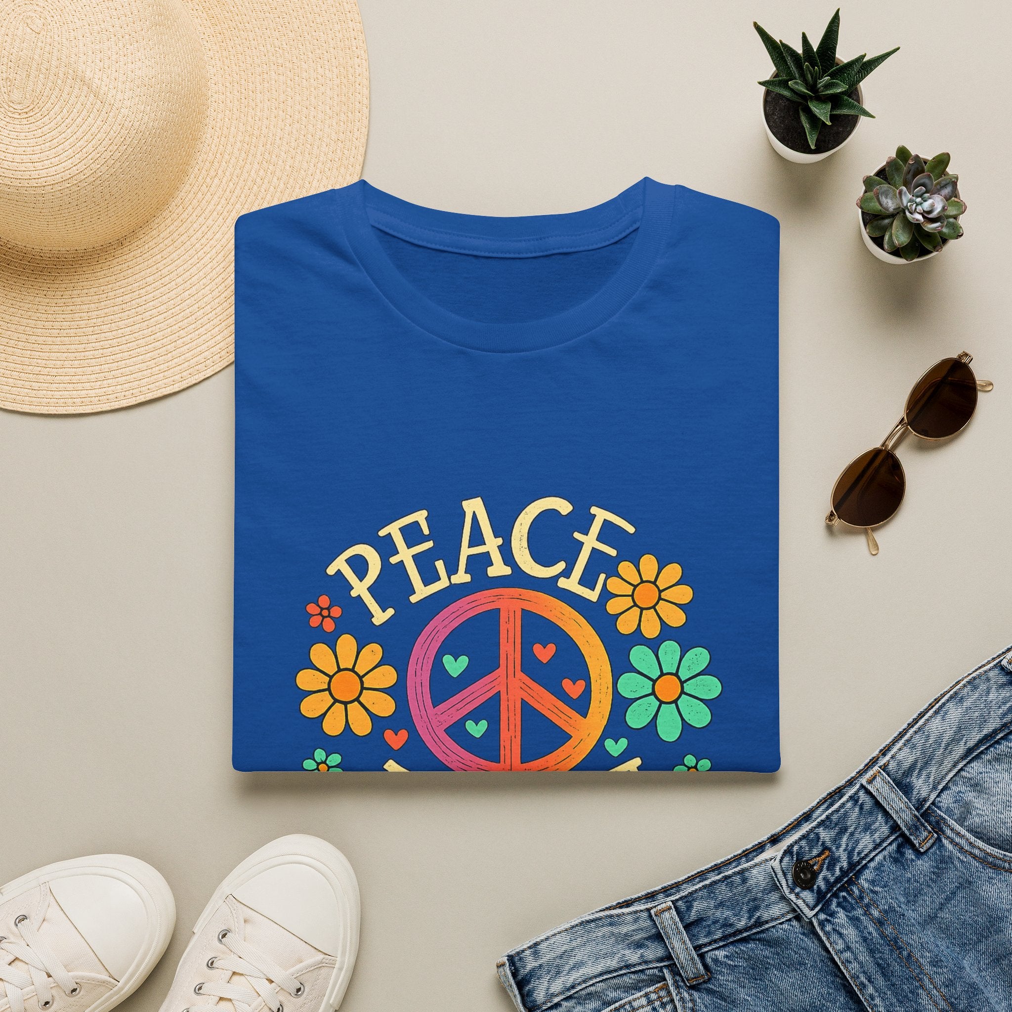 Peace & Love T-Shirt — Retro Flower Peace Sign Tee