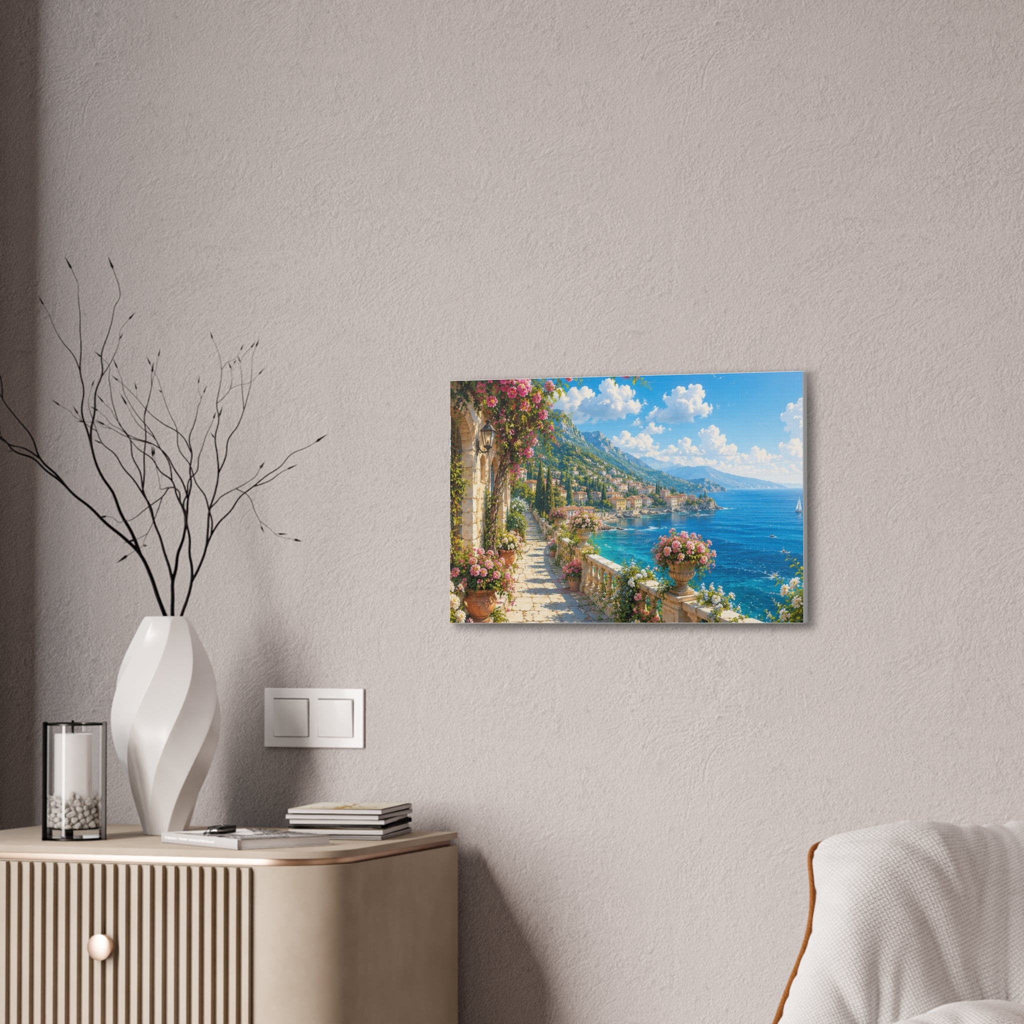 Canvas Print — Mediterranean Seaside Terrace Wall Art