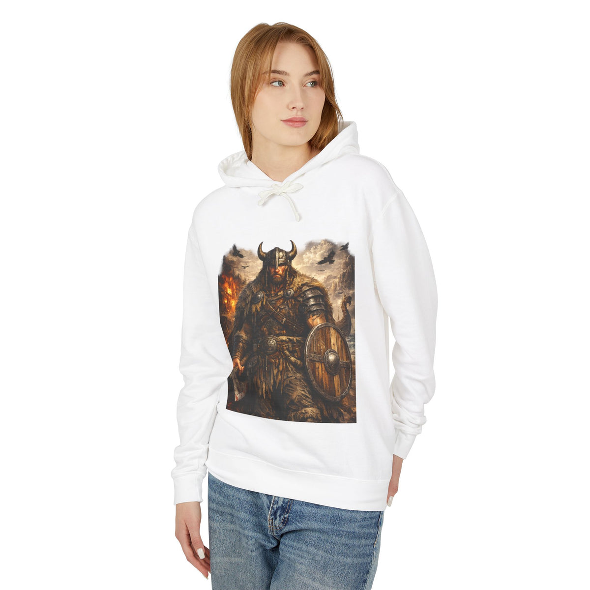Viking Warrior Hoodie — "Forge Your Legend" Shield & Helmet Sweatshirt