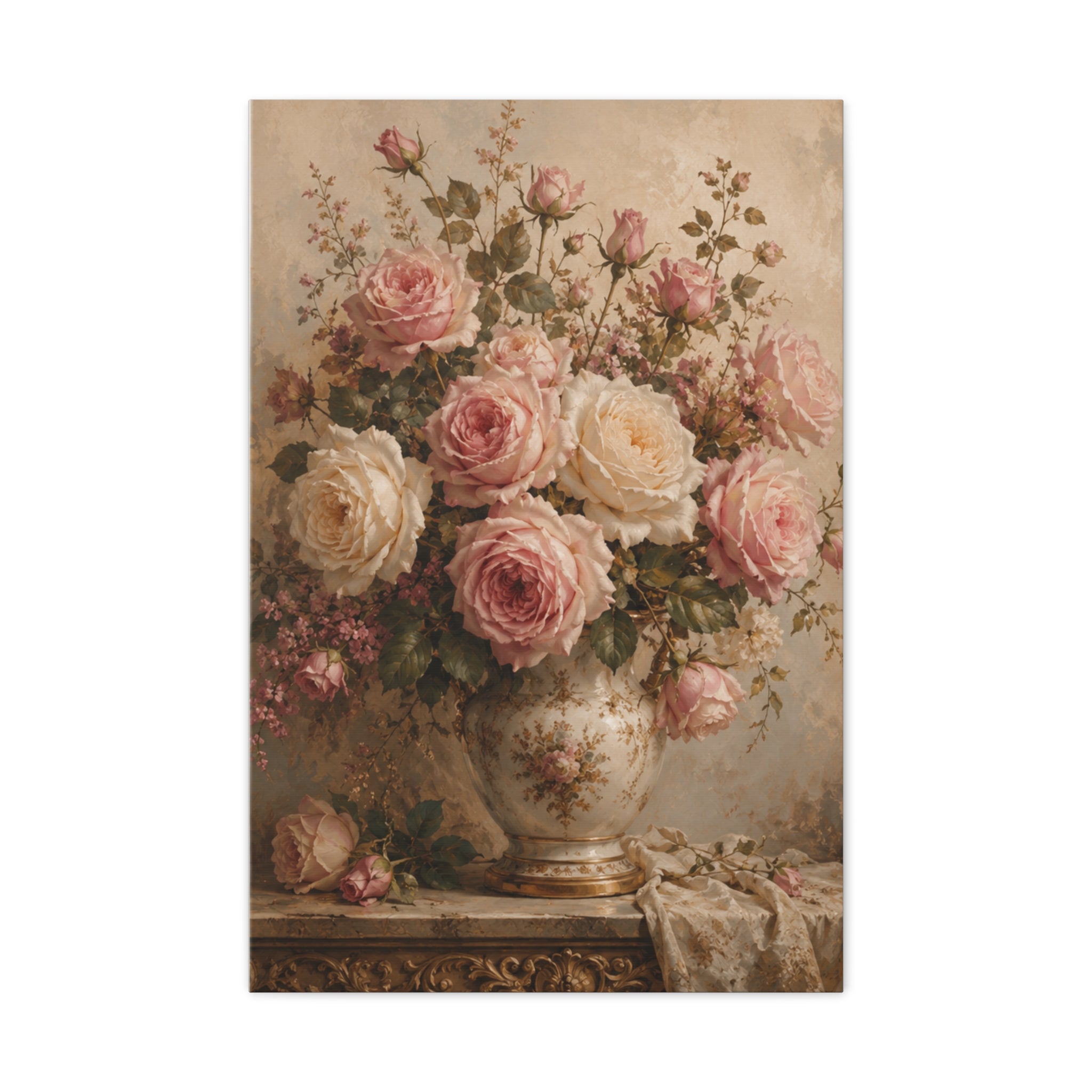 Vintage Rose Bouquet Canvas Print