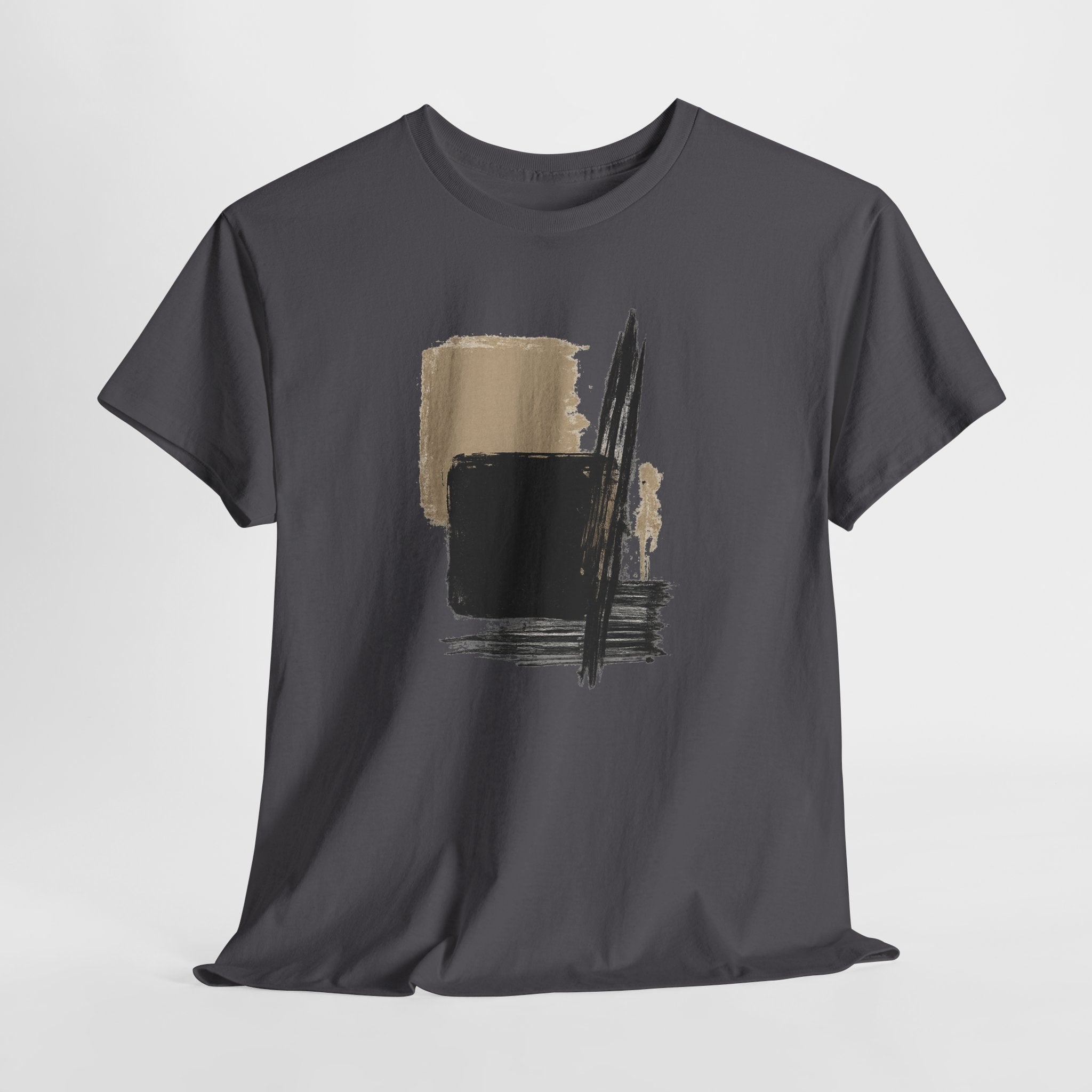 Abstract Brushstroke Tee — Minimal Neutral Art Graphic T-Shirt