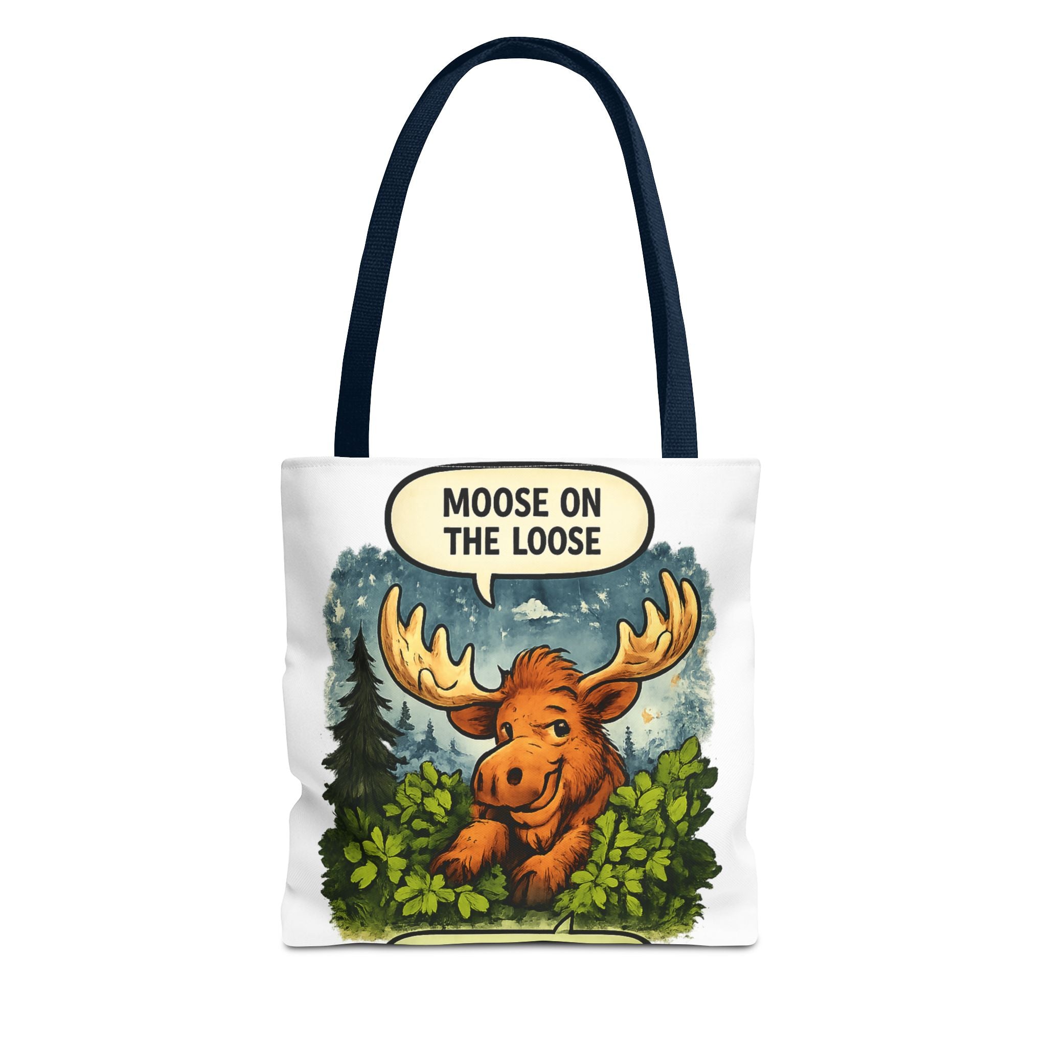 Moose on the Loose Tote Bag — Cute Retro Moose Illustration Canvas Tote