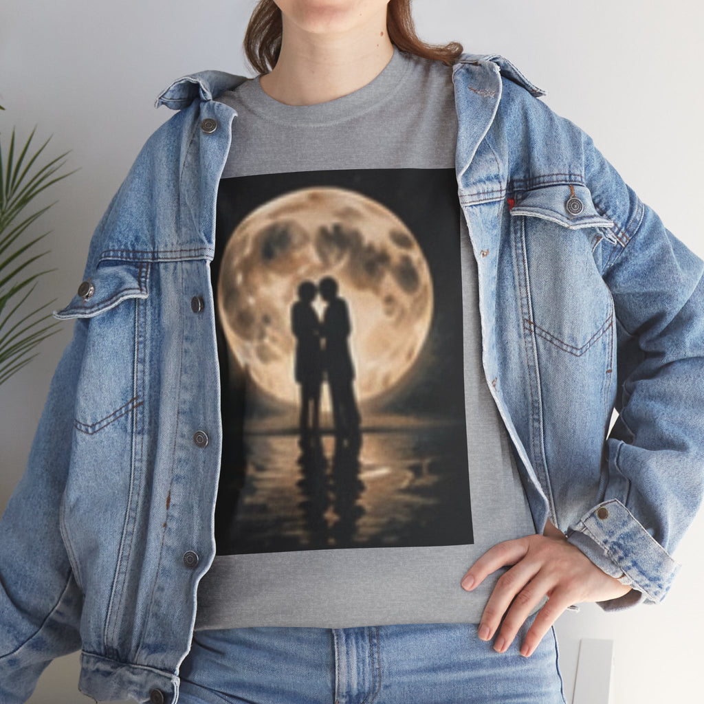 Moonlight Kiss T‑Shirt — Romantic Couple Silhouette Tee
