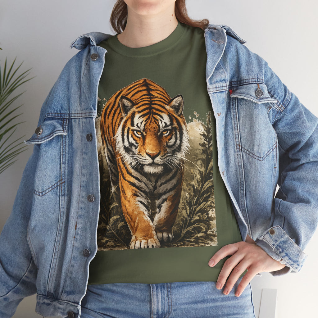 Tiger Stroll Graphic Tee — Majestic Tiger Vintage-Style T-Shirt
