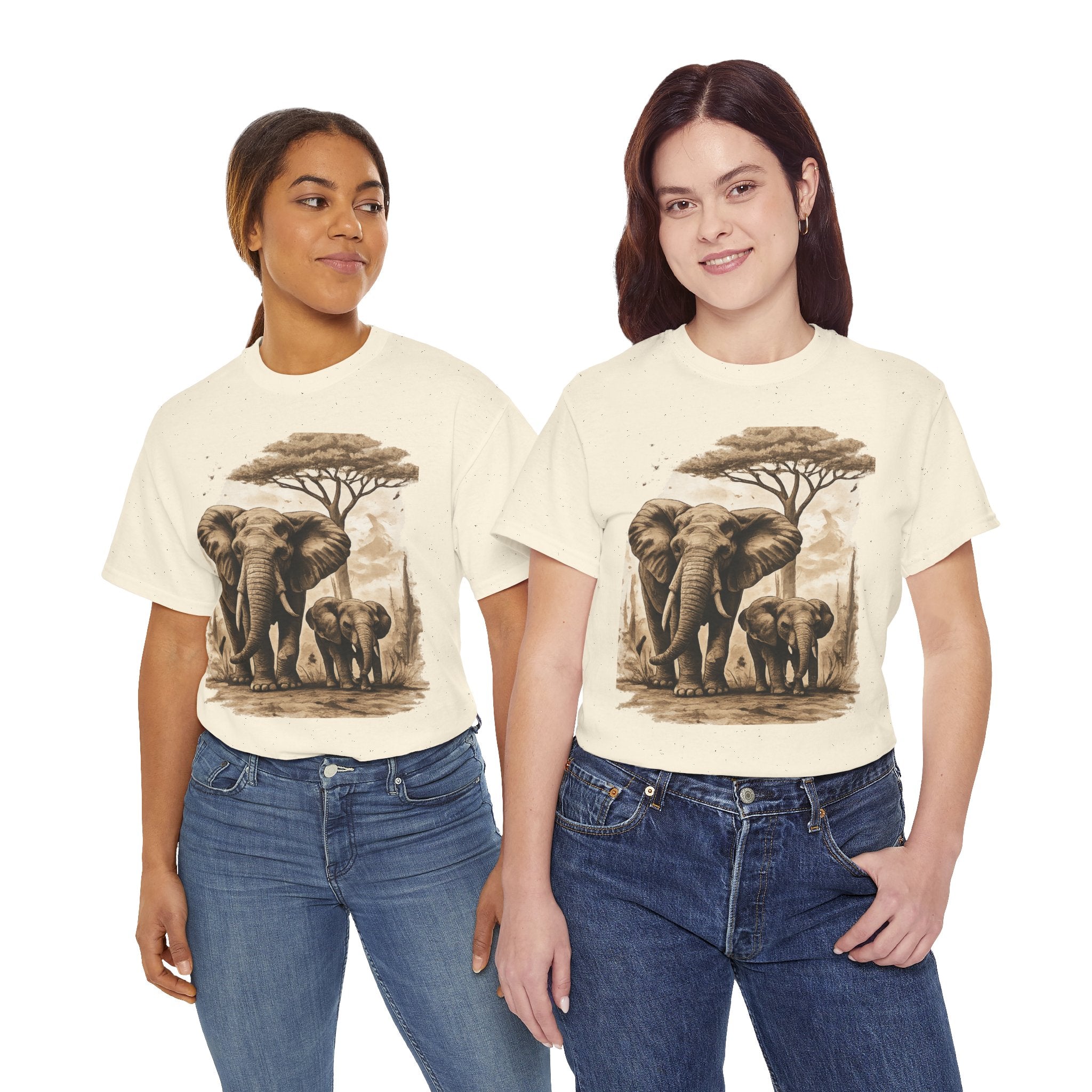 Elephant Family Tee — Vintage Safari Wildlife T-Shirt