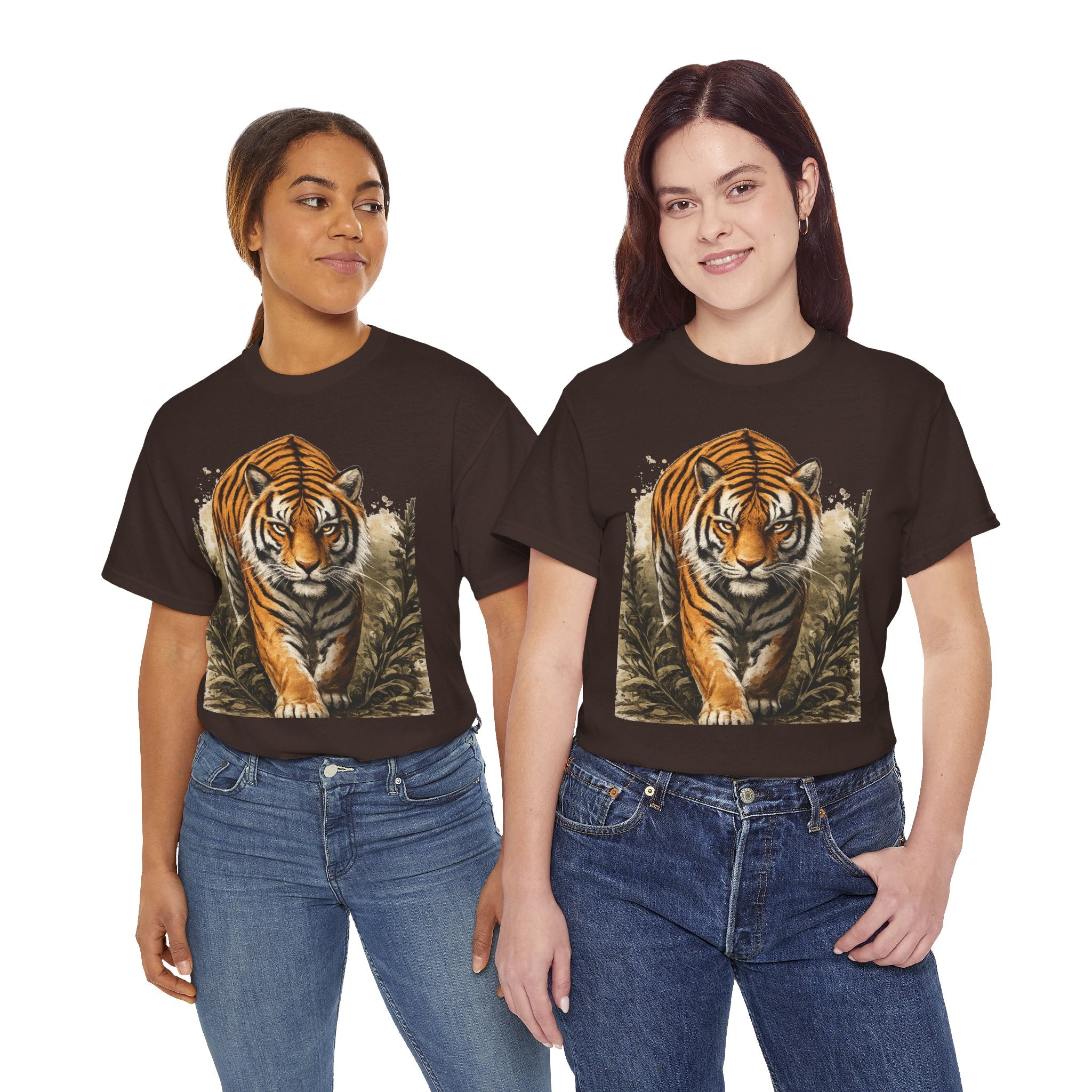Tiger Stroll Graphic Tee — Majestic Tiger Vintage-Style T-Shirt